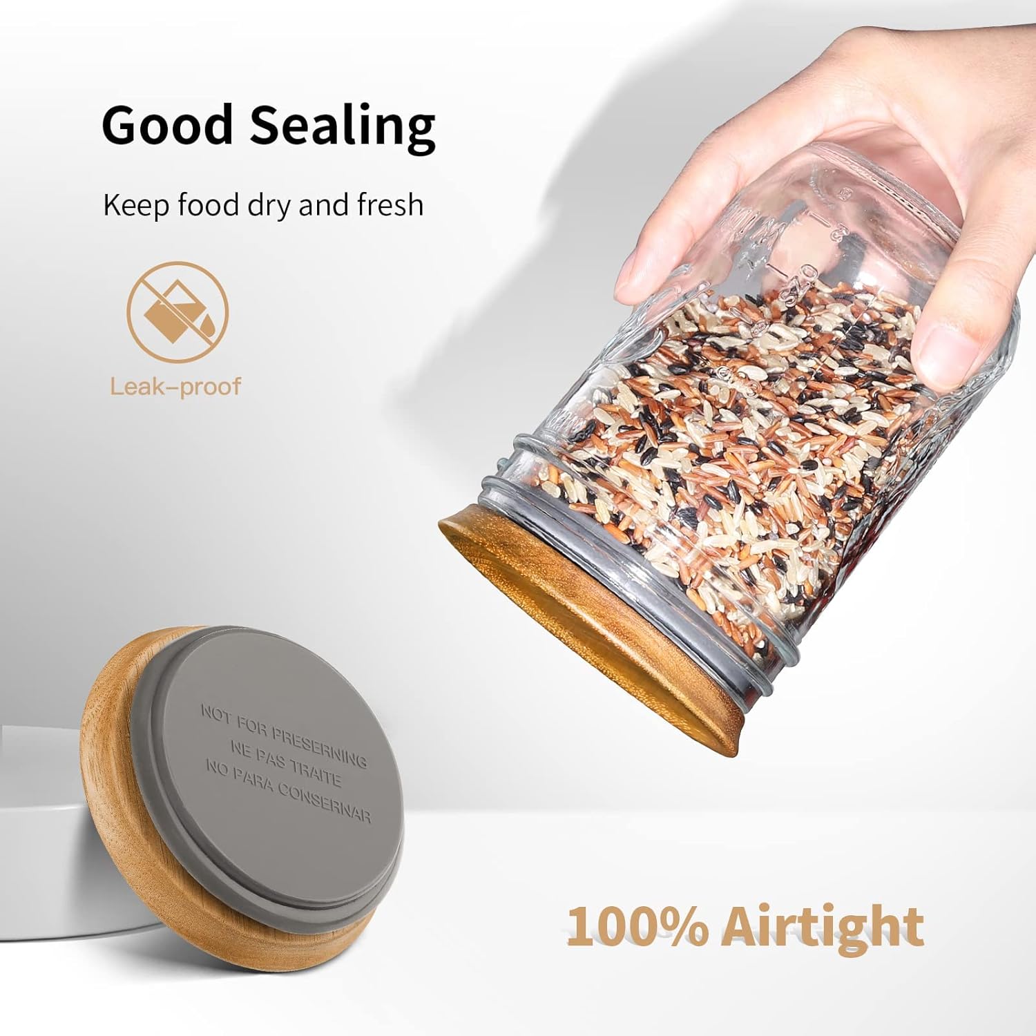 Reusable Storage Lids for Mason Jars Silicone seal Airtight