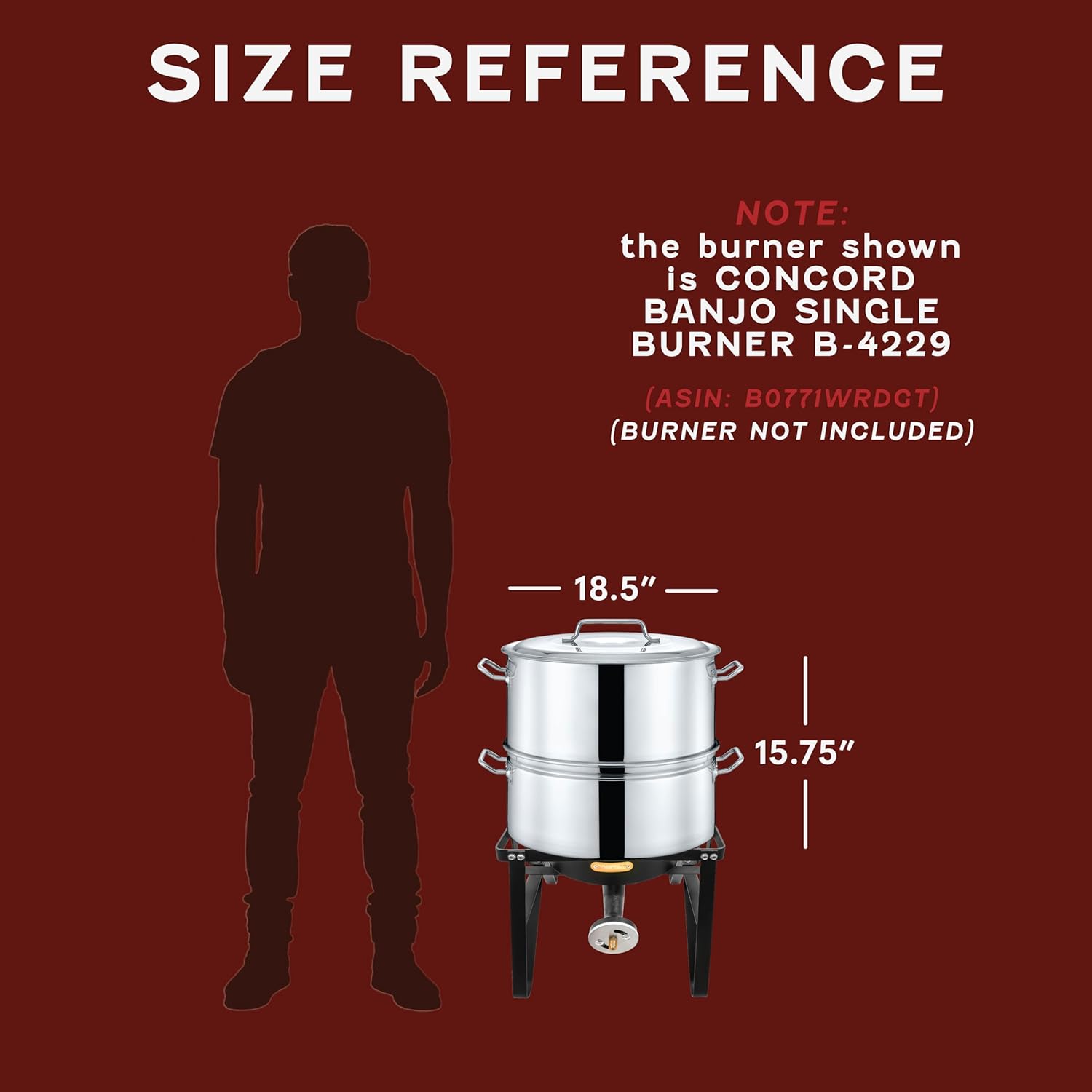 Concord Extra Large Stainless Steel Steamer Braiser Pot