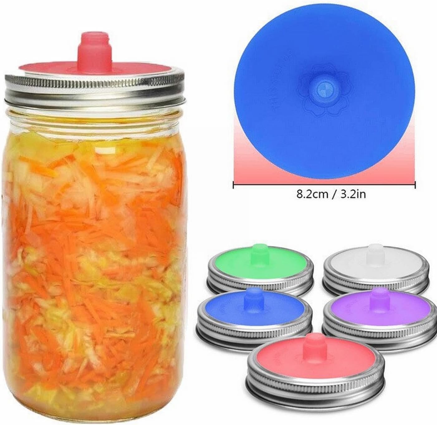 Niaviben Fermentation Lid Green Airtight Mason Jar Lid with Pour Spout