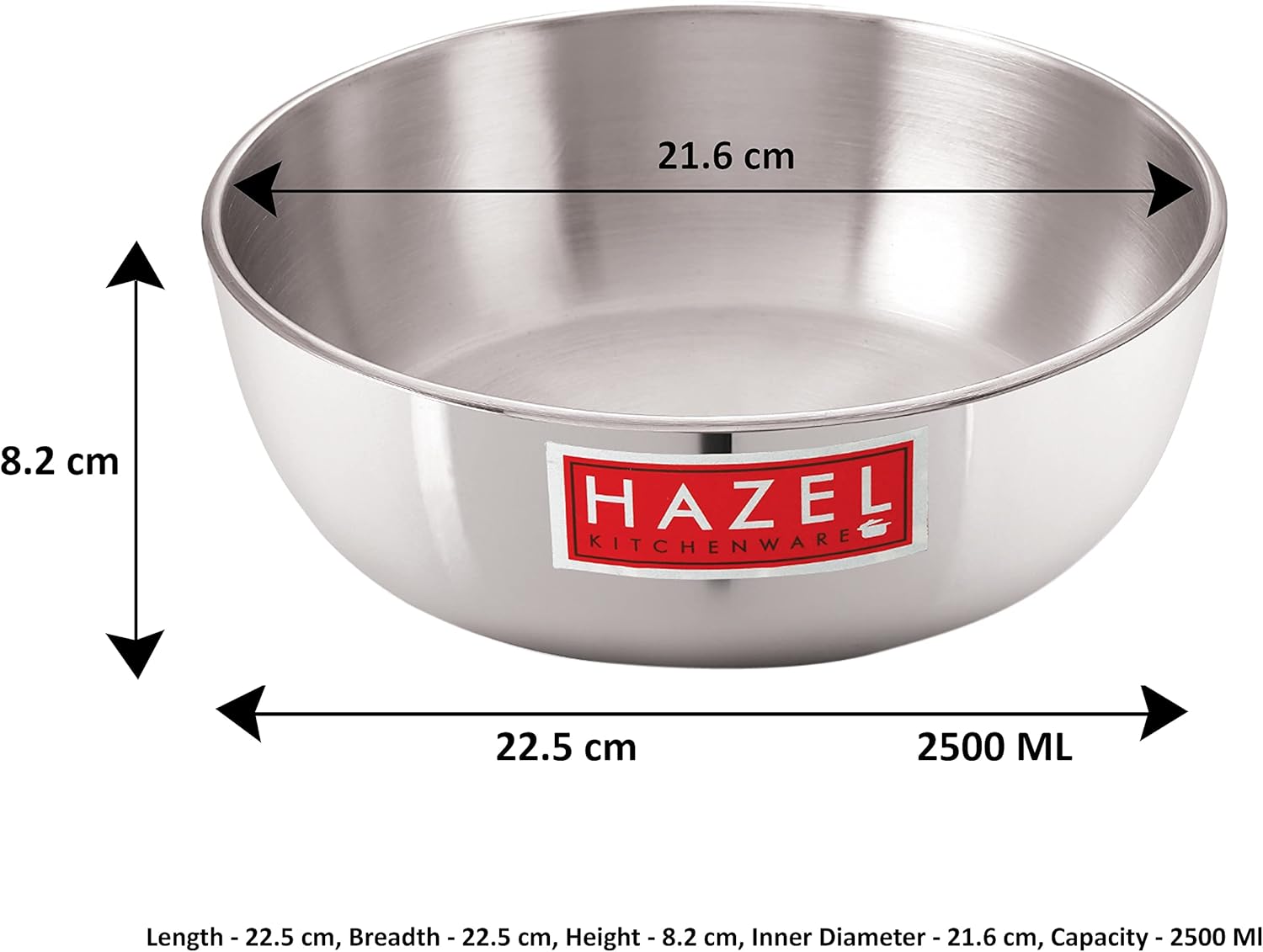 Hazel Induction Aluminum Kadai Cookware 2100ml