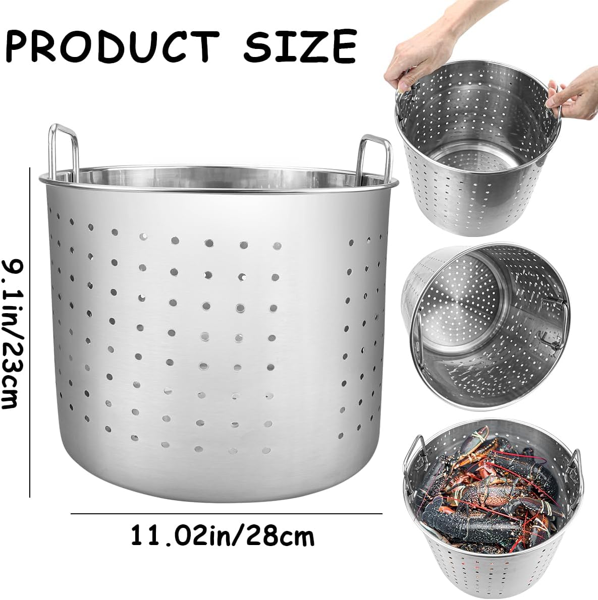 High-Quality Stainless Steel Stock Pot Steamer Basket