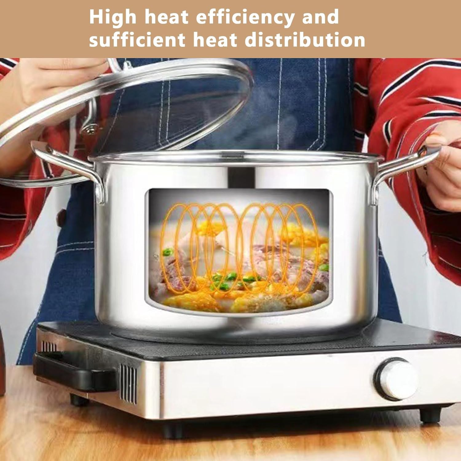 Stainless Steel Stock Pot 11L with Tempered Glass Lid