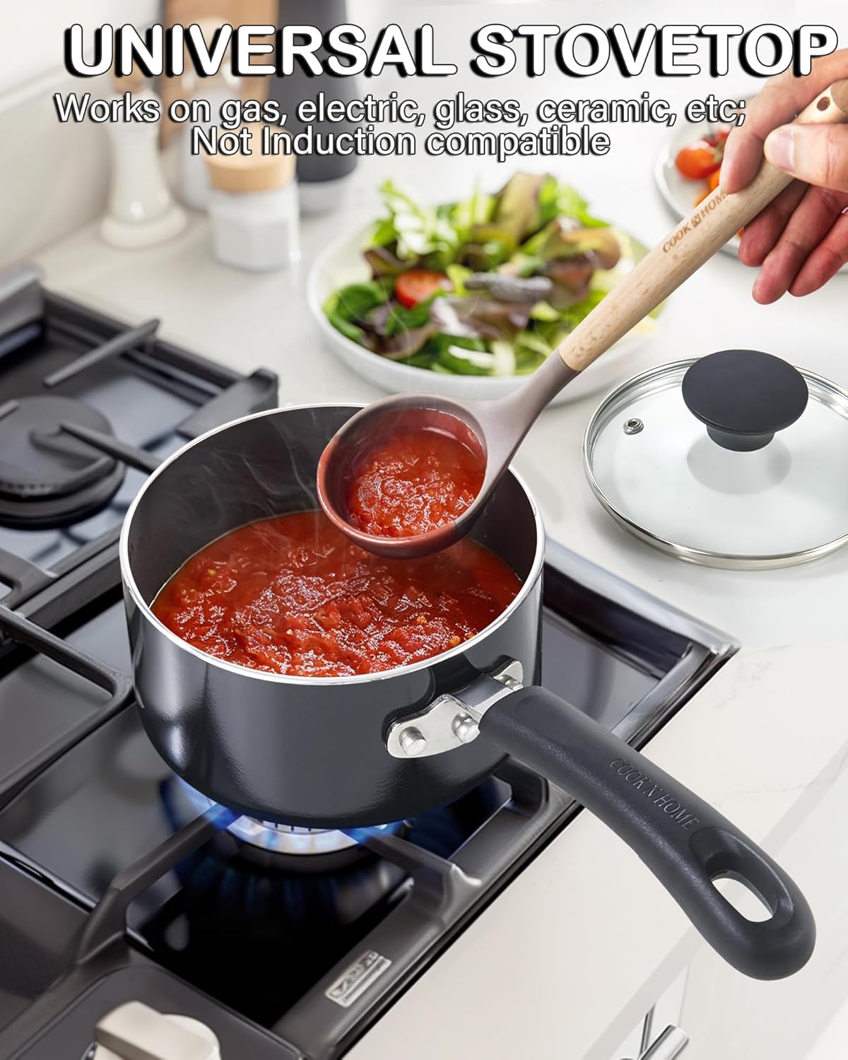 Perfect Nonstick 3-Qt Saucepan with Glass Lid