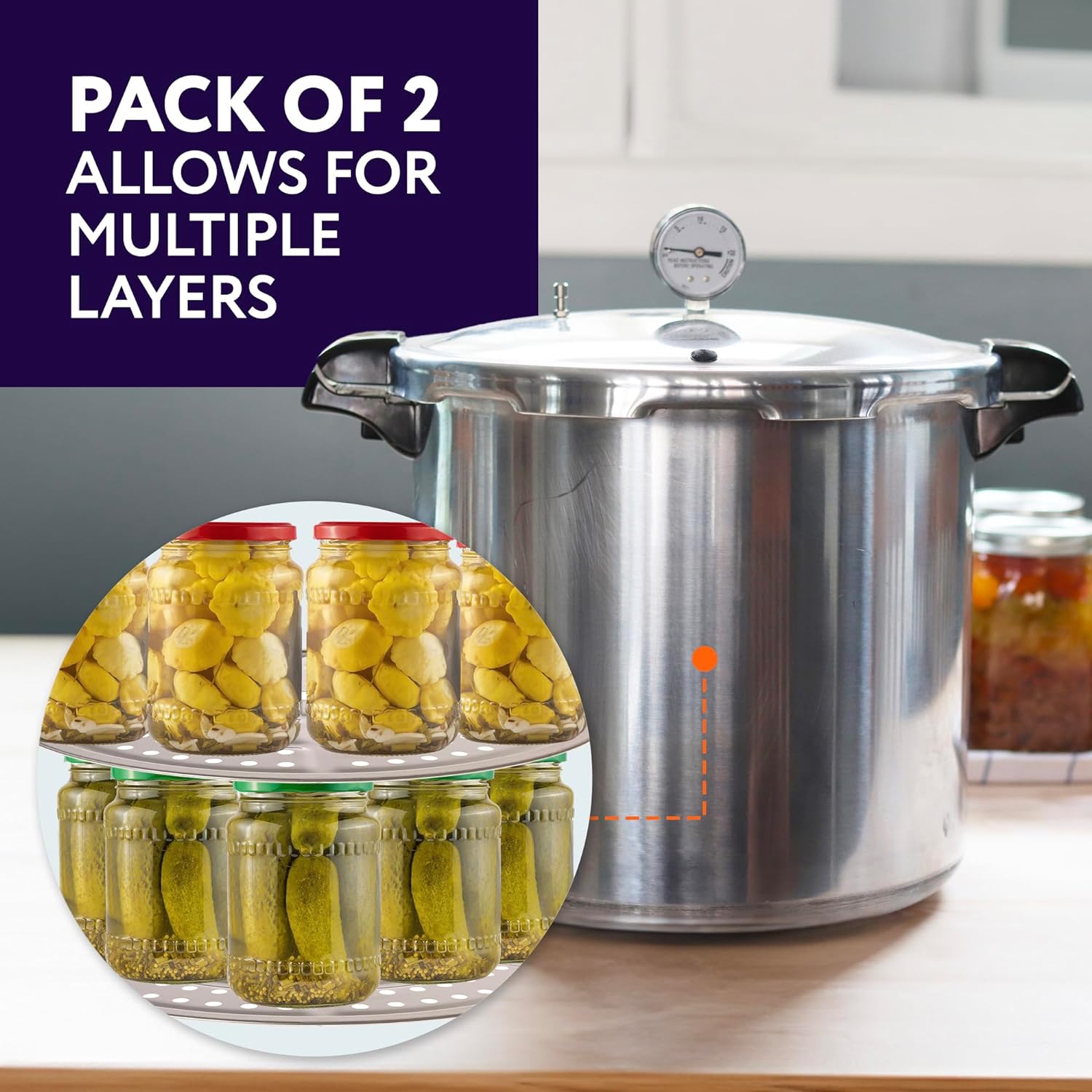 2-Pack Stainless Steel Canning Rack for Pressure Cookers