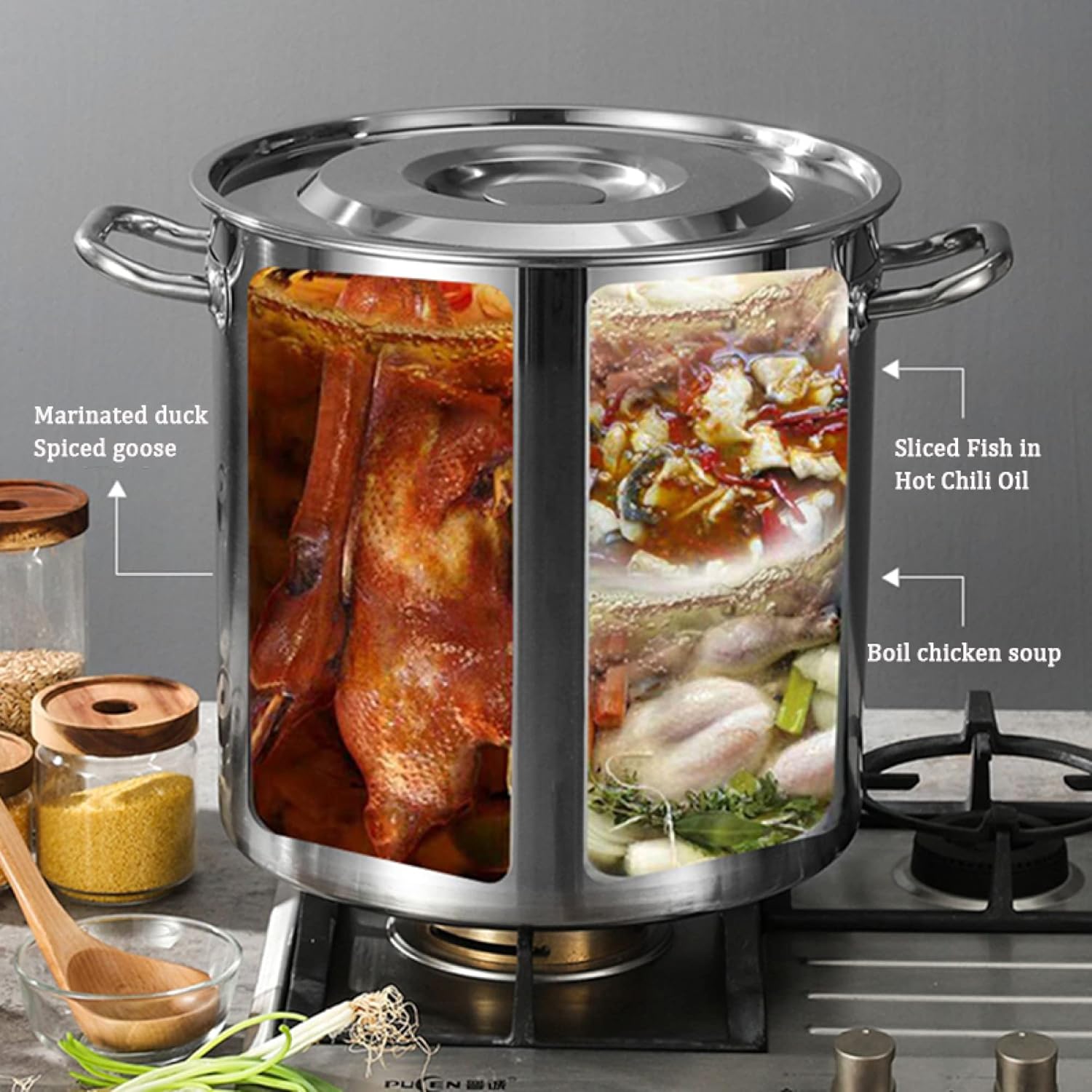 5-Piece Stainless Steel Provench Stockpot Set for Outdoor Cooking