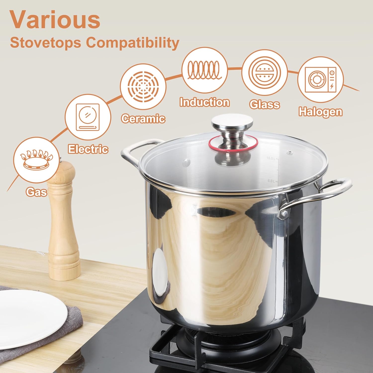Herogo 10 Quart Stock Pot