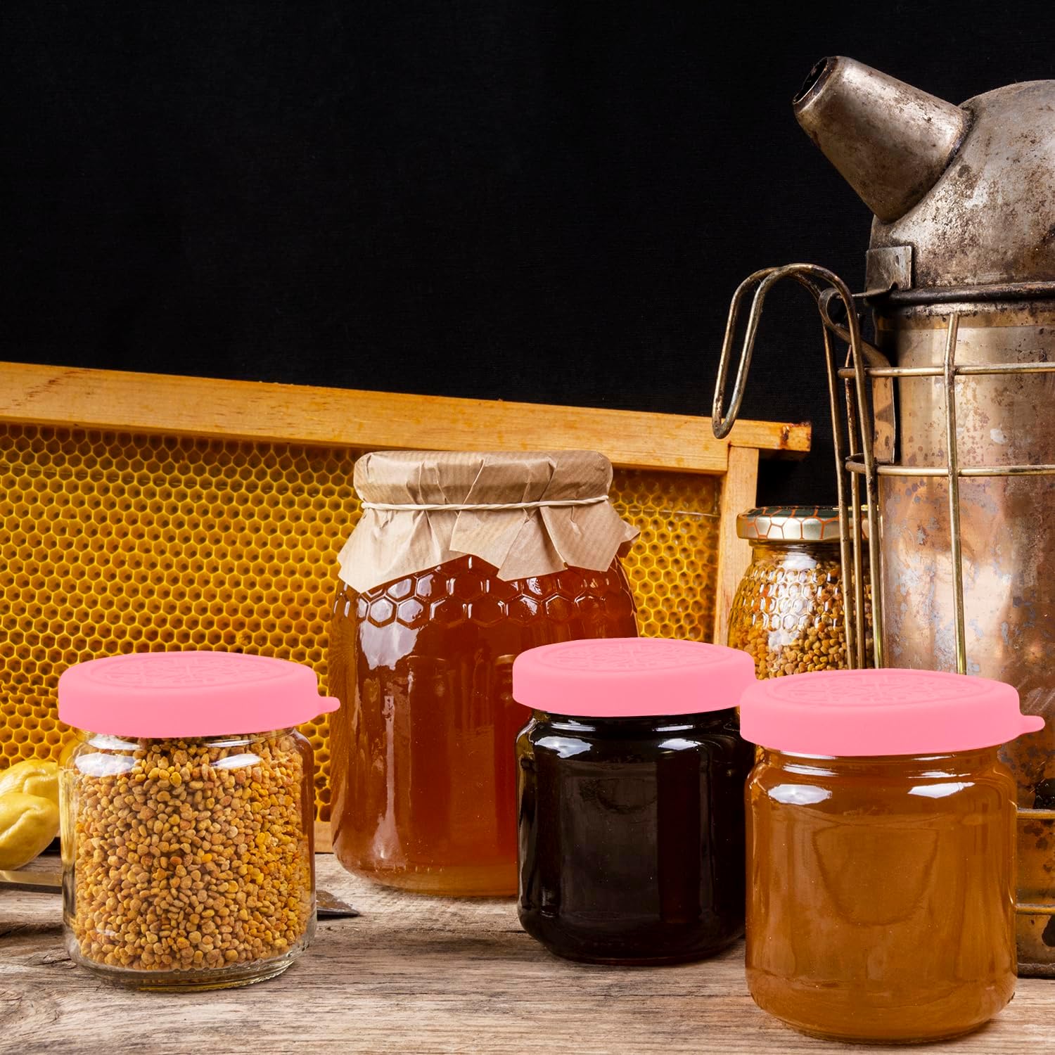 Dohia Oui Jar Lids Silicone Sealed Covers for Glass Jars