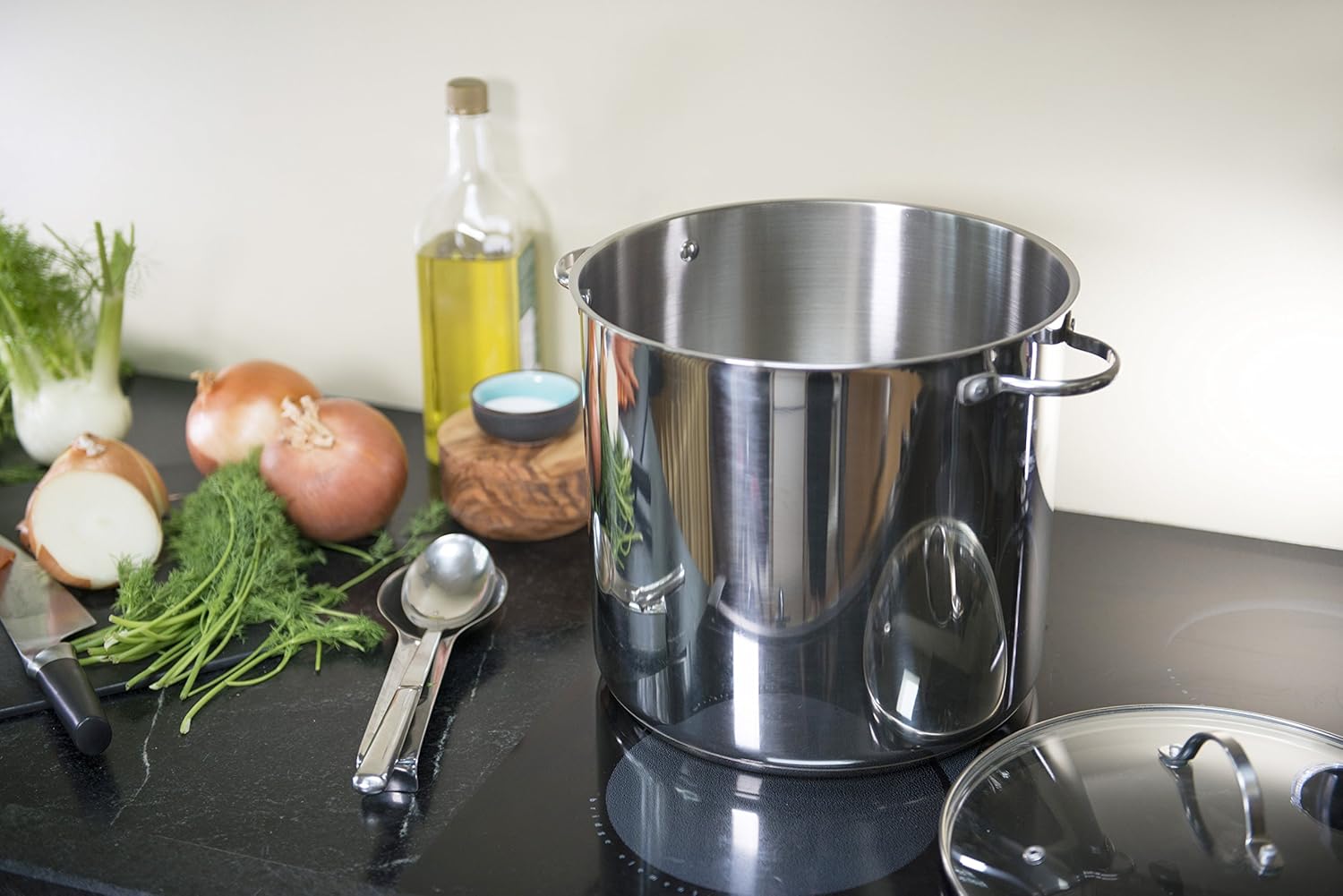 RSVP International 8-quart Stock Pot Stainless Steel ElectricGasInduction Safe 188 Steel