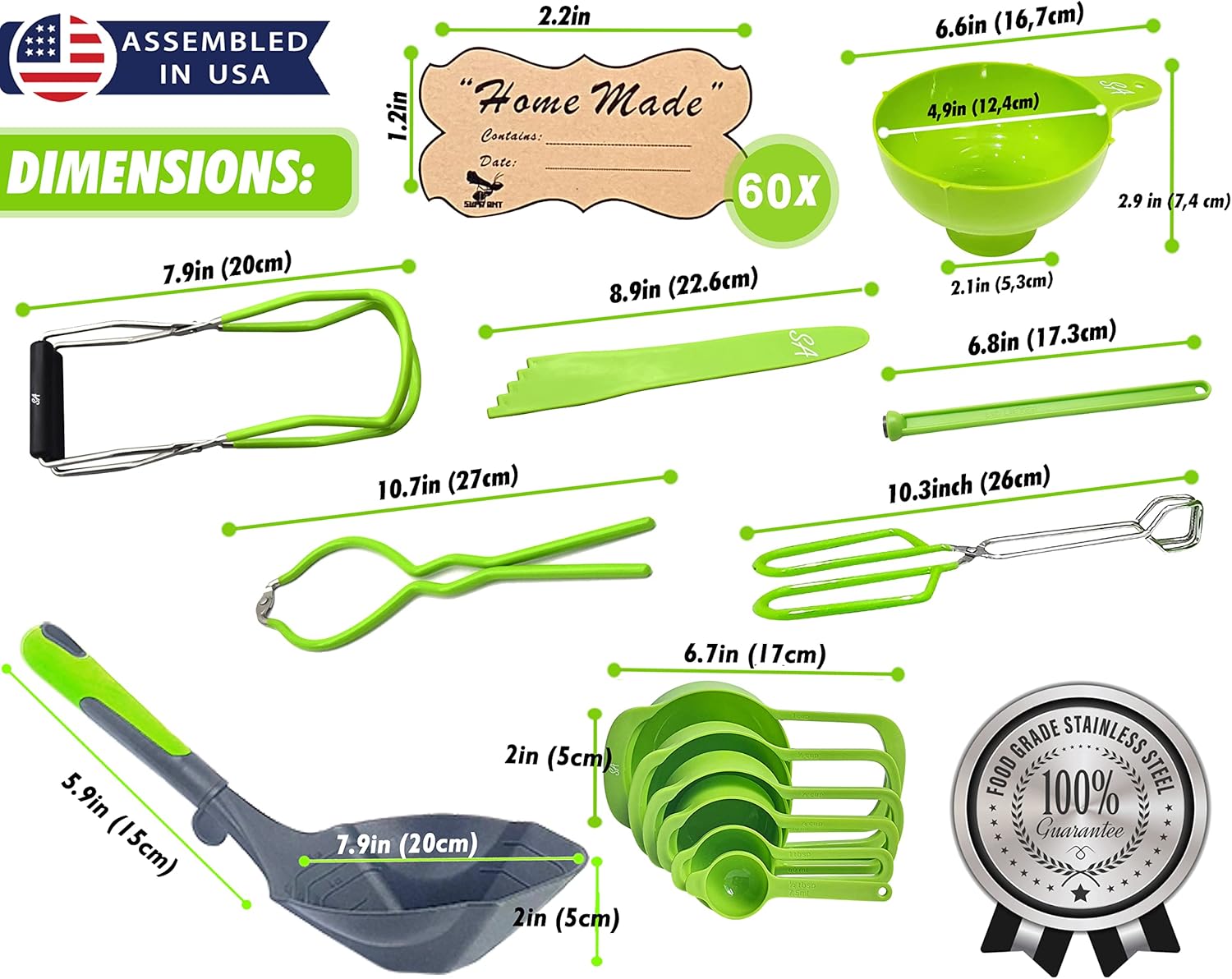 Supa Ant stainless steel canning kit for home use made in USA