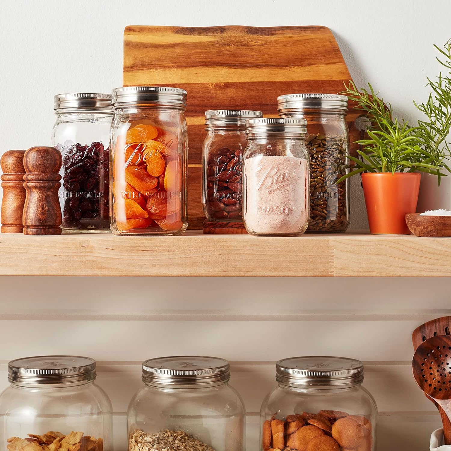 One-Piece Stainless Steel Mason Jar Lids Silver 6-Pack