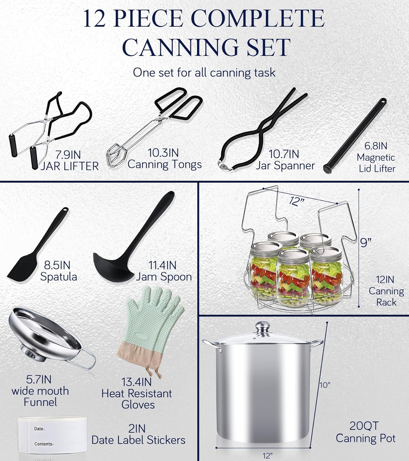 Vigamimn Canning Pot Kit with Rack and Lid