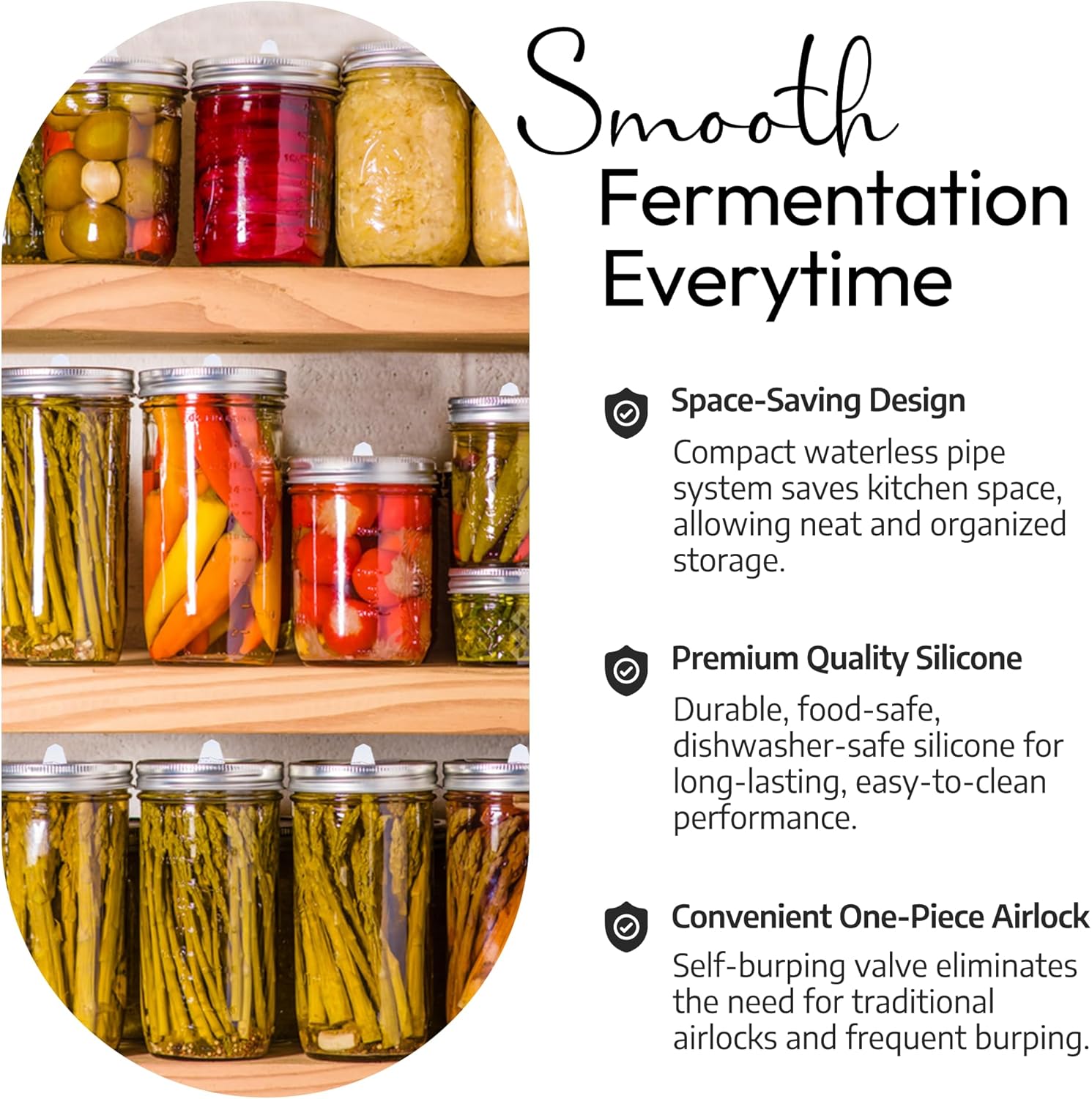 Semi-Translucent Silicone Fermenting Lids for Mason Jars Pack of 4