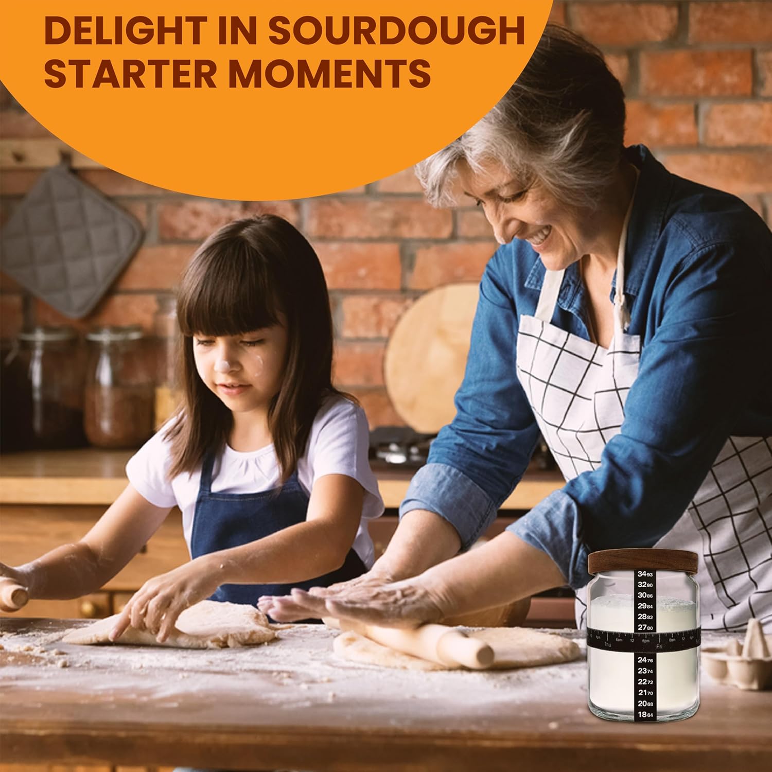 NAYYAB 24oz Sourdough Starter Jar Set of 2