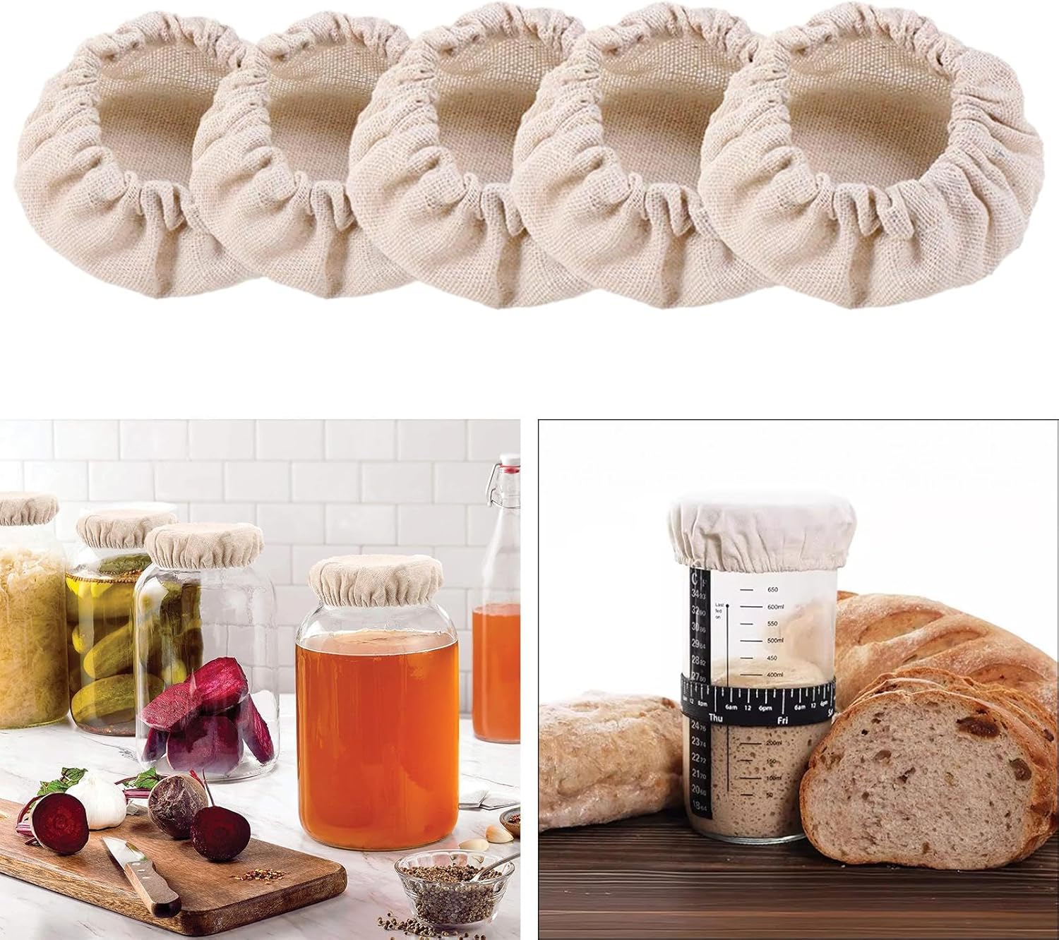 5-Piece Cloth Jar Covers for Canning Starters