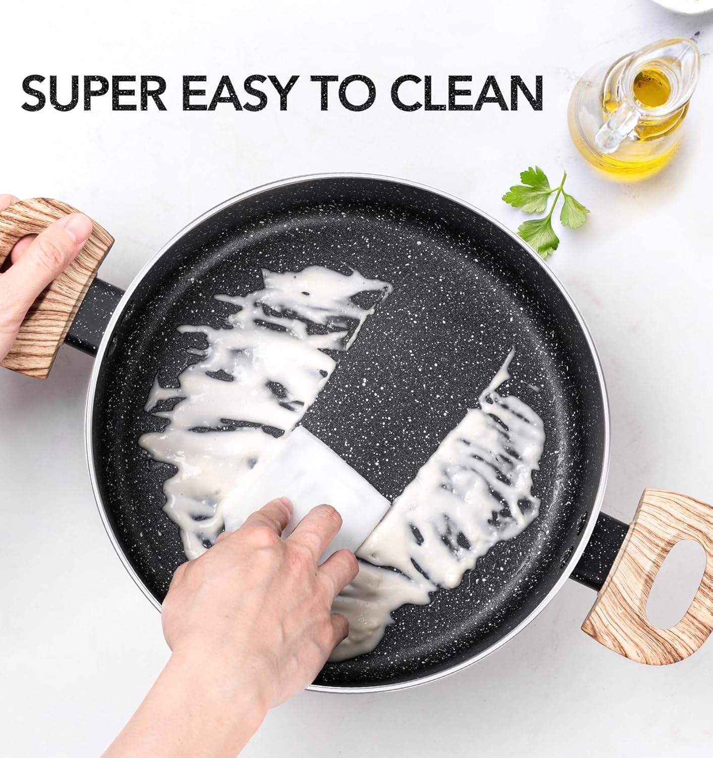 Premium 5 qt Stock Pot with Lid Nonstick Ergonomic and Built to Last