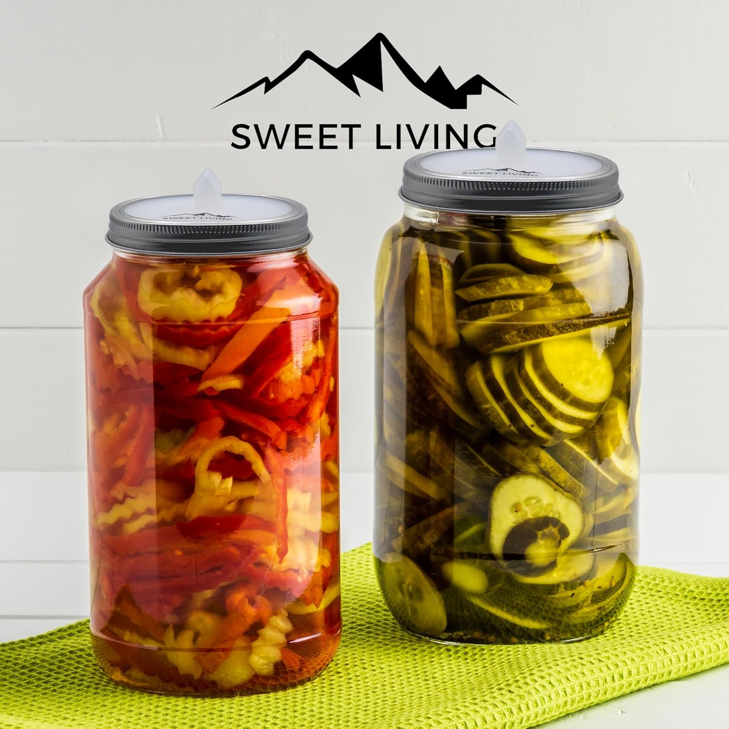 Semi-Translucent Silicone Fermenting Lids for Mason Jars Pack of 4