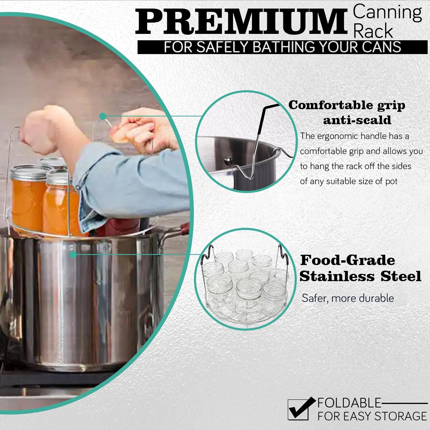 Vigamimn Canning Pot Kit with Rack and Lid