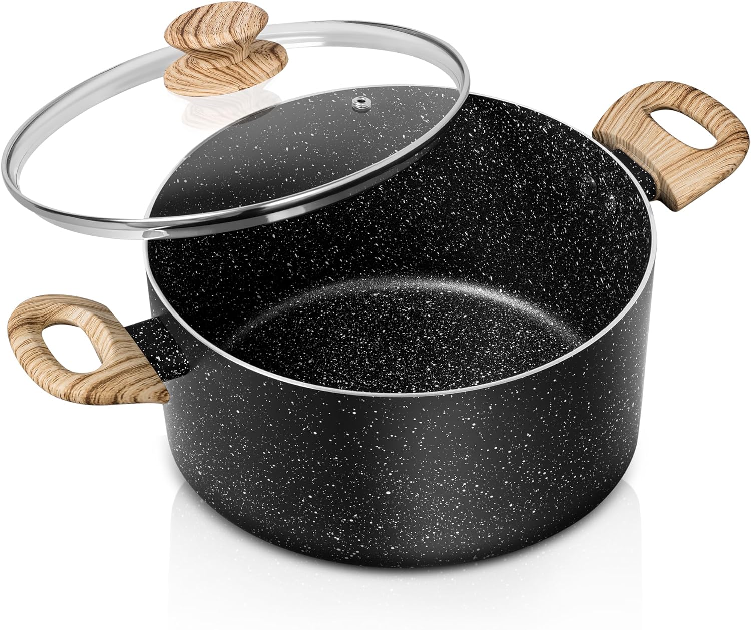 Premium 5 qt Stock Pot with Lid Nonstick Ergonomic and Built to Last