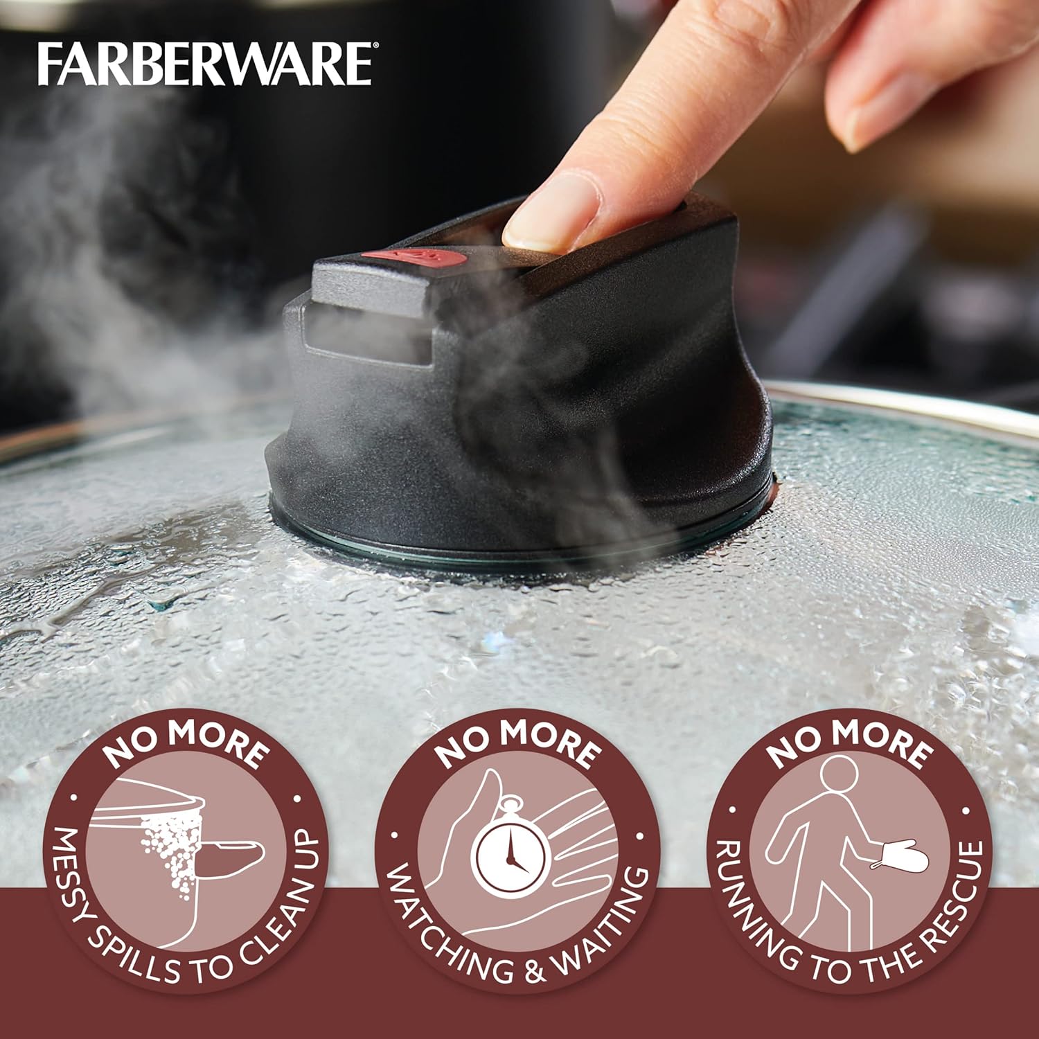 Farberware Smart Control StockpotHigh-Quality with Steam Vent-Black