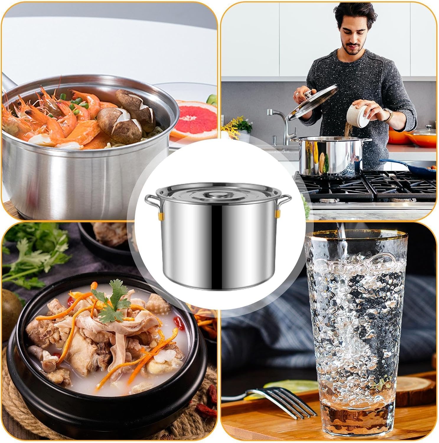 Versatile Stainless Steel Stock Pot - Easy to Use Family Kitchen Tool