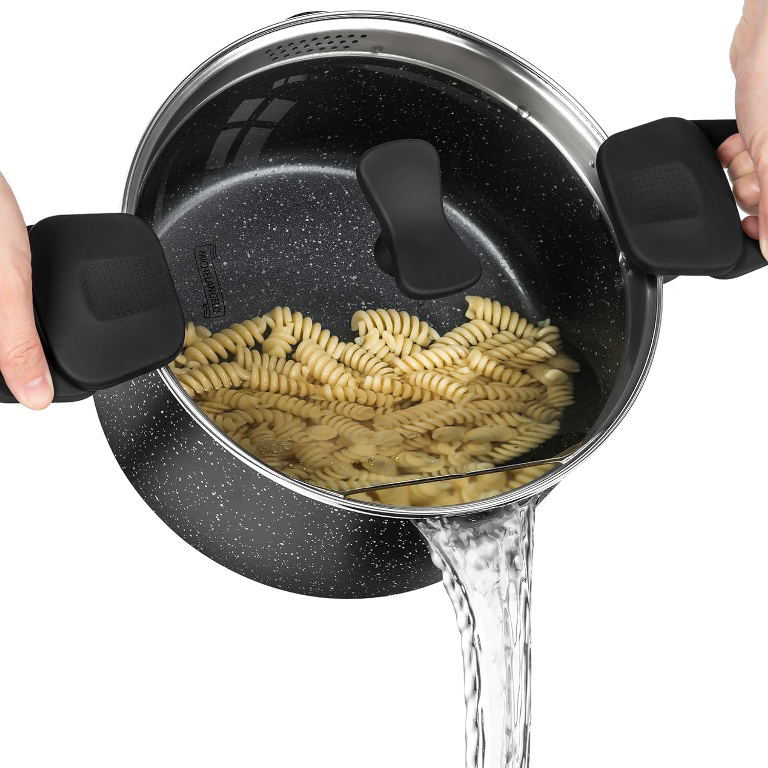 MICHELANGELO Pasta Pot 6 Quart Durable Design