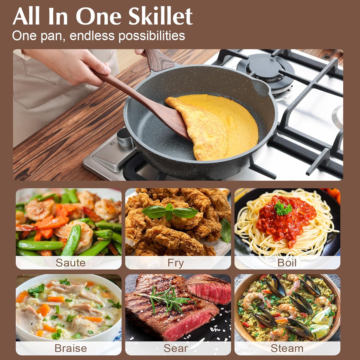 genssaerte nonstick deep frying pan