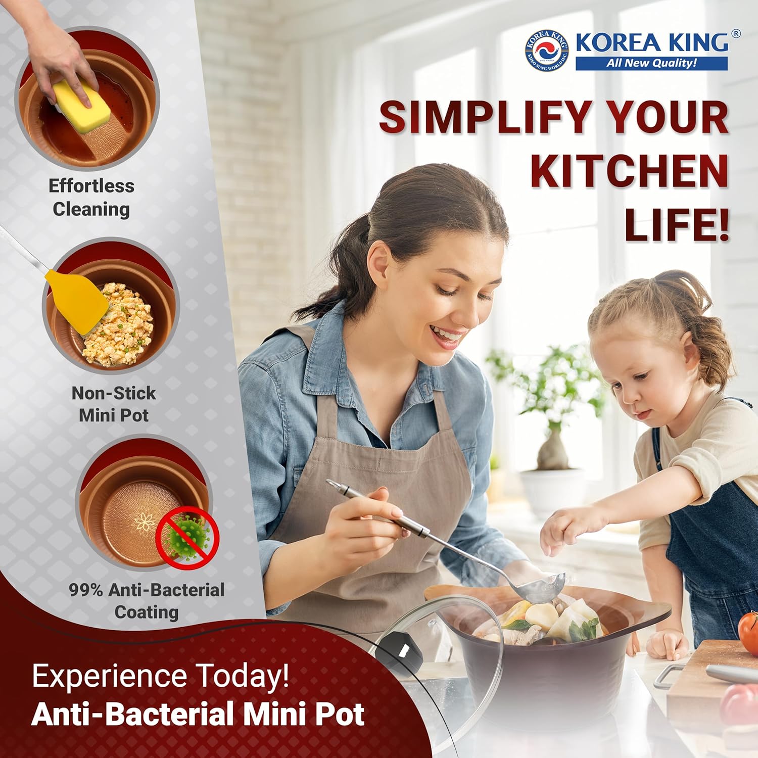Koreak Diamond Series Small Pot Glass Lid Rapid Heating Nonstick