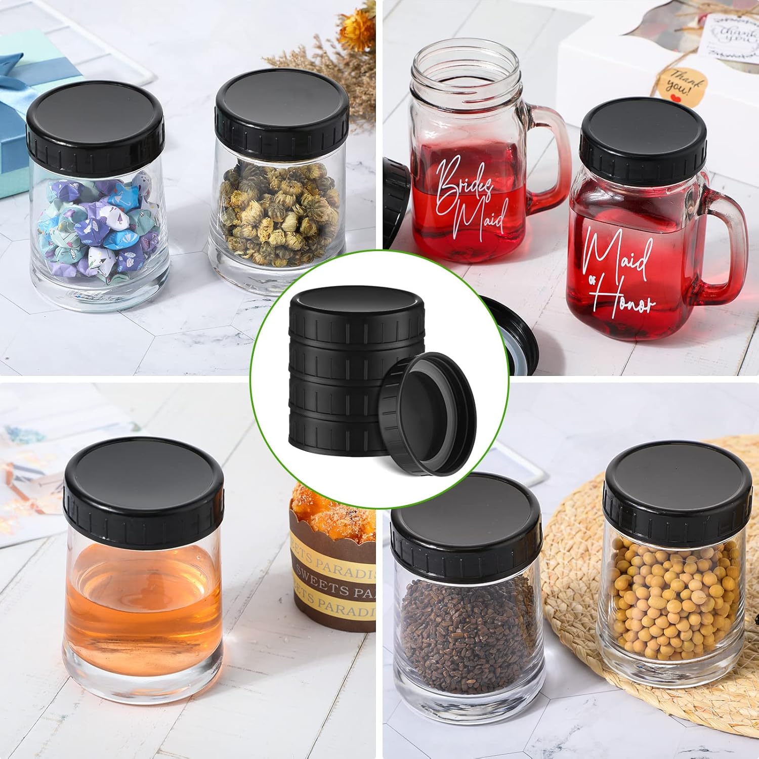 40-Piece Set Mason Jar Lids for Canning and Storage