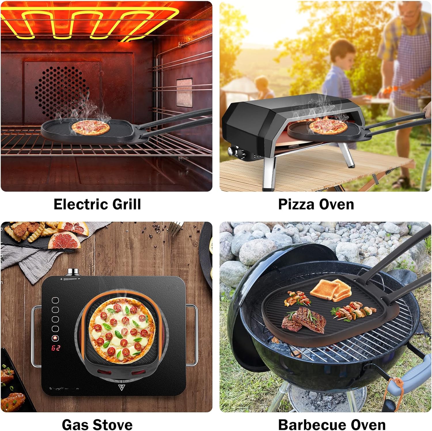 MixRBBQ Cast Iron Grilling PanVersatileDurablePerfect for Pizza and Camping