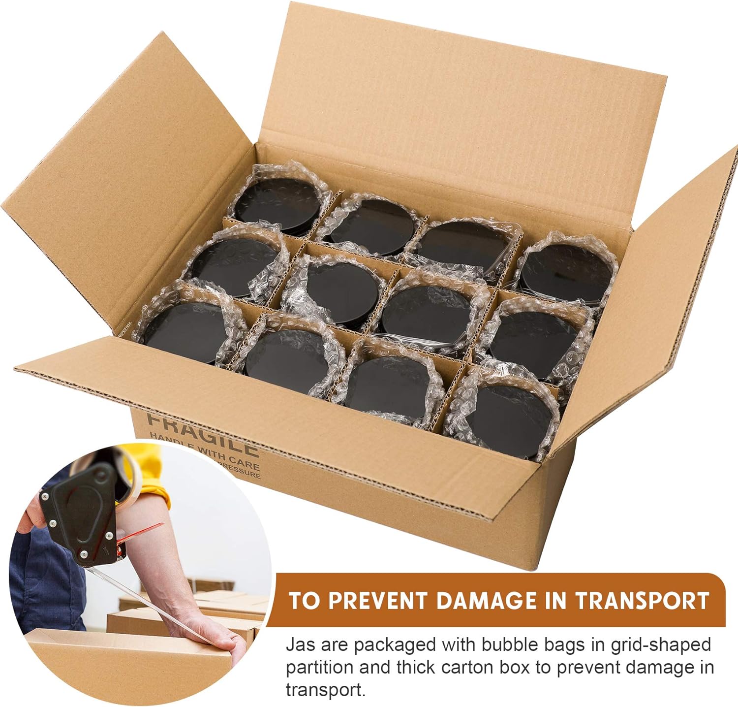 12 Pack 8 OZ Thick Glass Jars with Metal Plastic Lids
