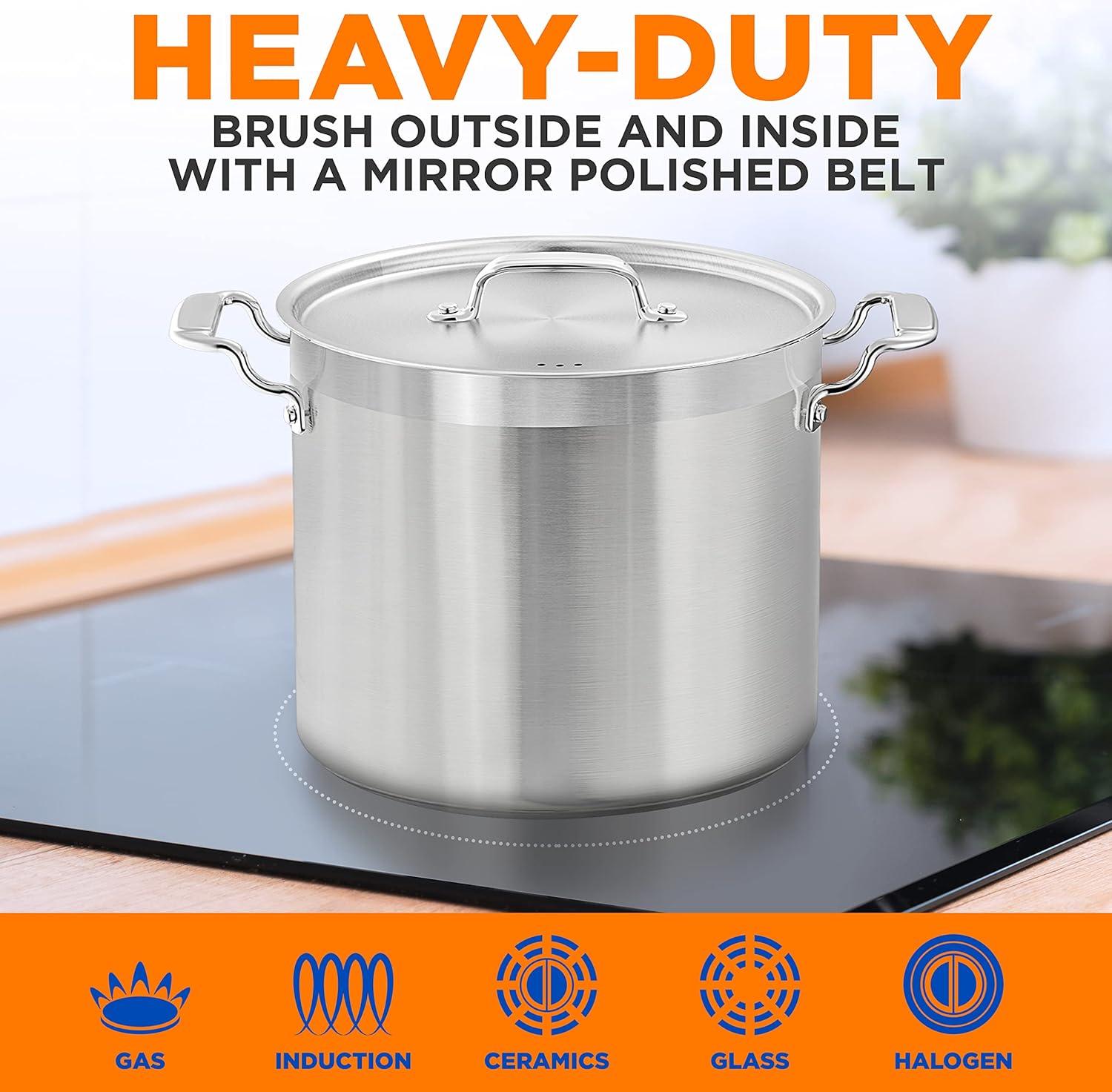 NutriChef Ergonomic 16-Quart Stockpot