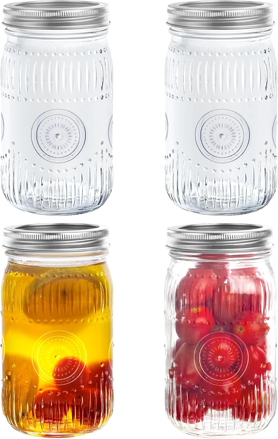 Vivid 32oz Mason Jars Wide Mouth Quart Canning Jar DIY Preserving Set