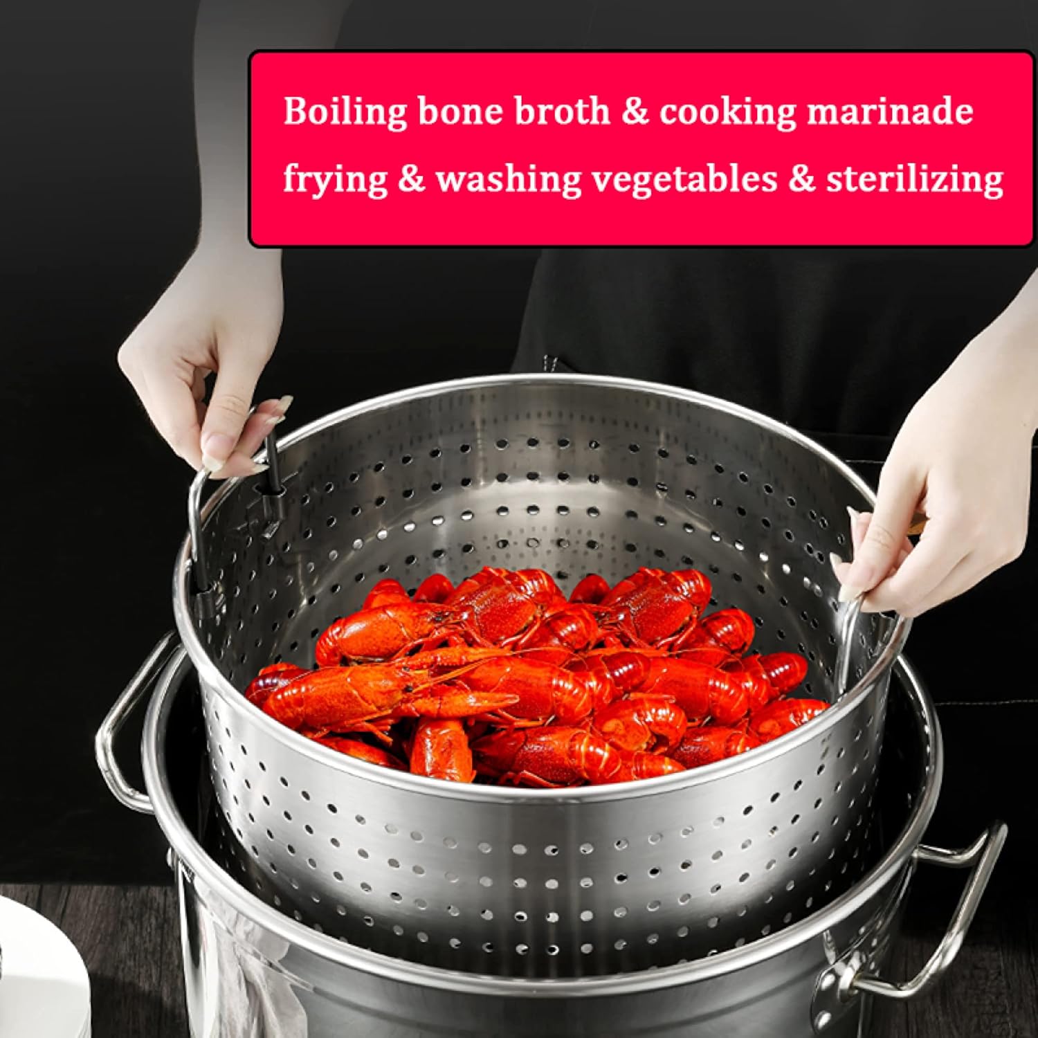 Versatile 27QT Stock Pot with Strategie