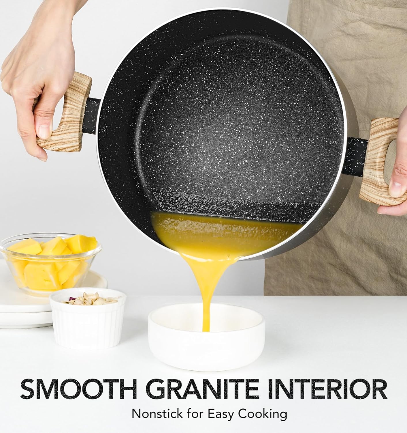 Premium 5 qt Stock Pot with Lid Nonstick Ergonomic and Built to Last