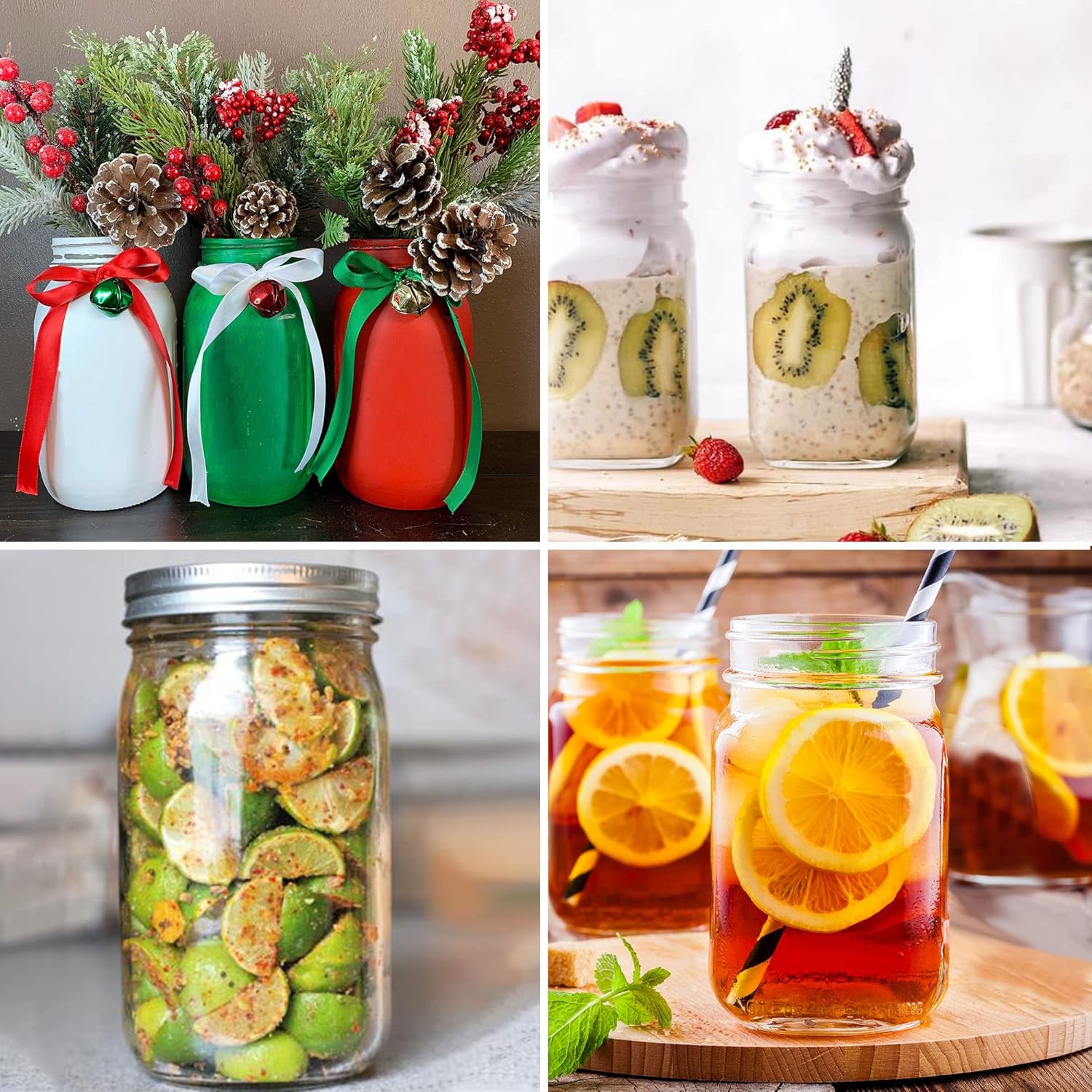 Premium 12-Pack Mason Jars for Canning Fermenting
