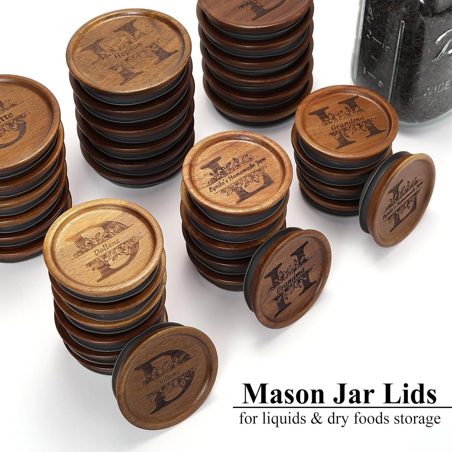 Natural Acacia Mason Jar Lid