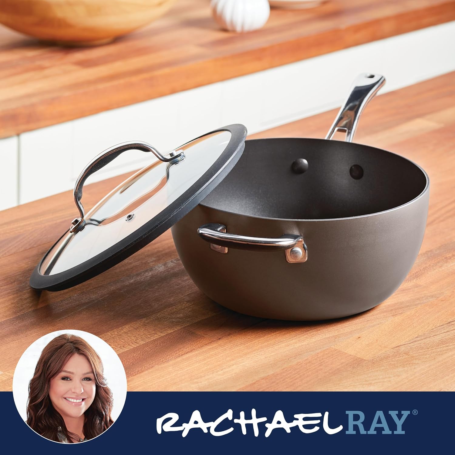 Master Your Cooking with Rachael Ray Hard Anodized Nonstick Saucier Pan
