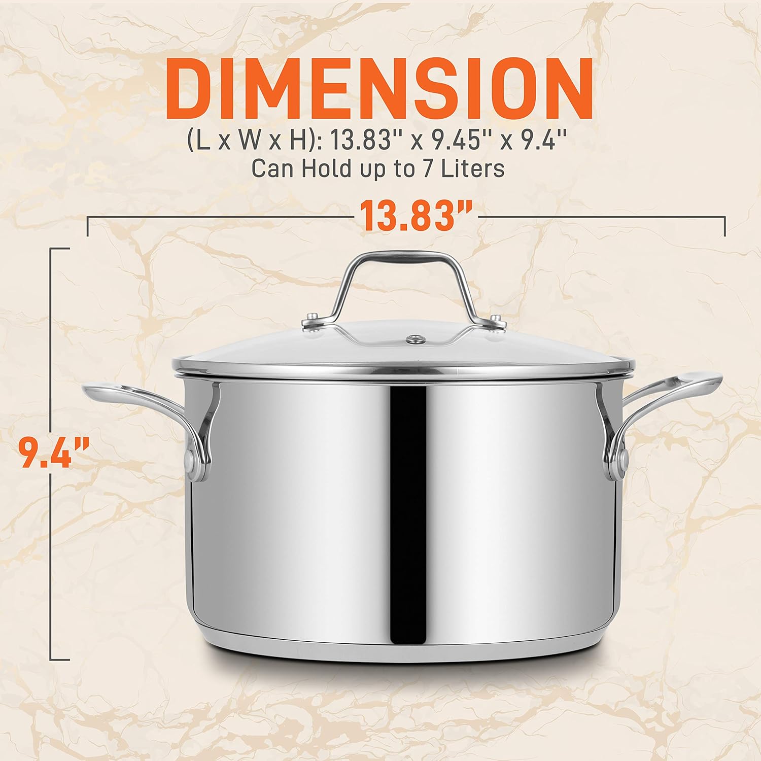 Stainless Steel 8-Quart Stock Pot with See-Through Lid