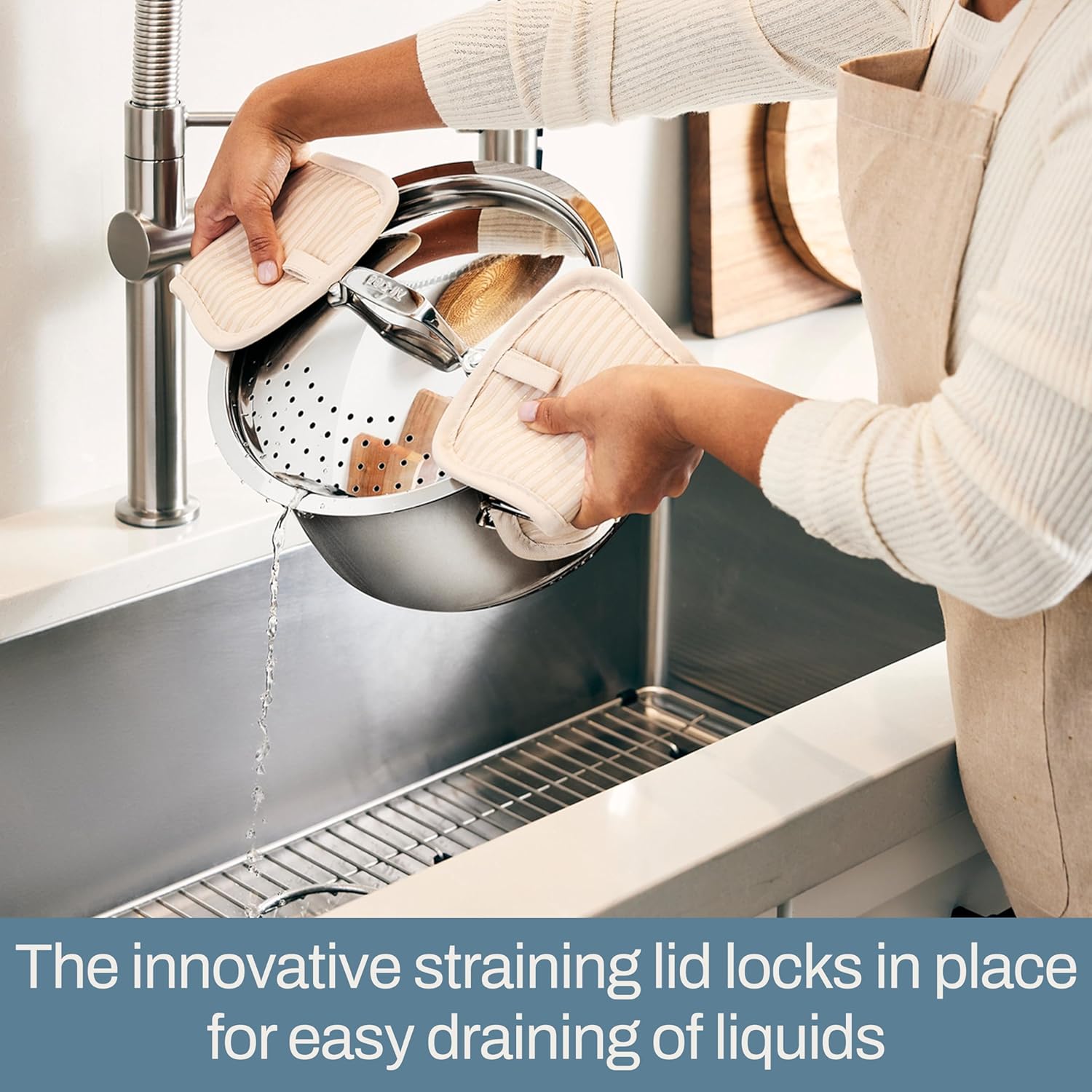 All-Clad Simply Strain 6-QuartMulti-Pot with Straining Lid