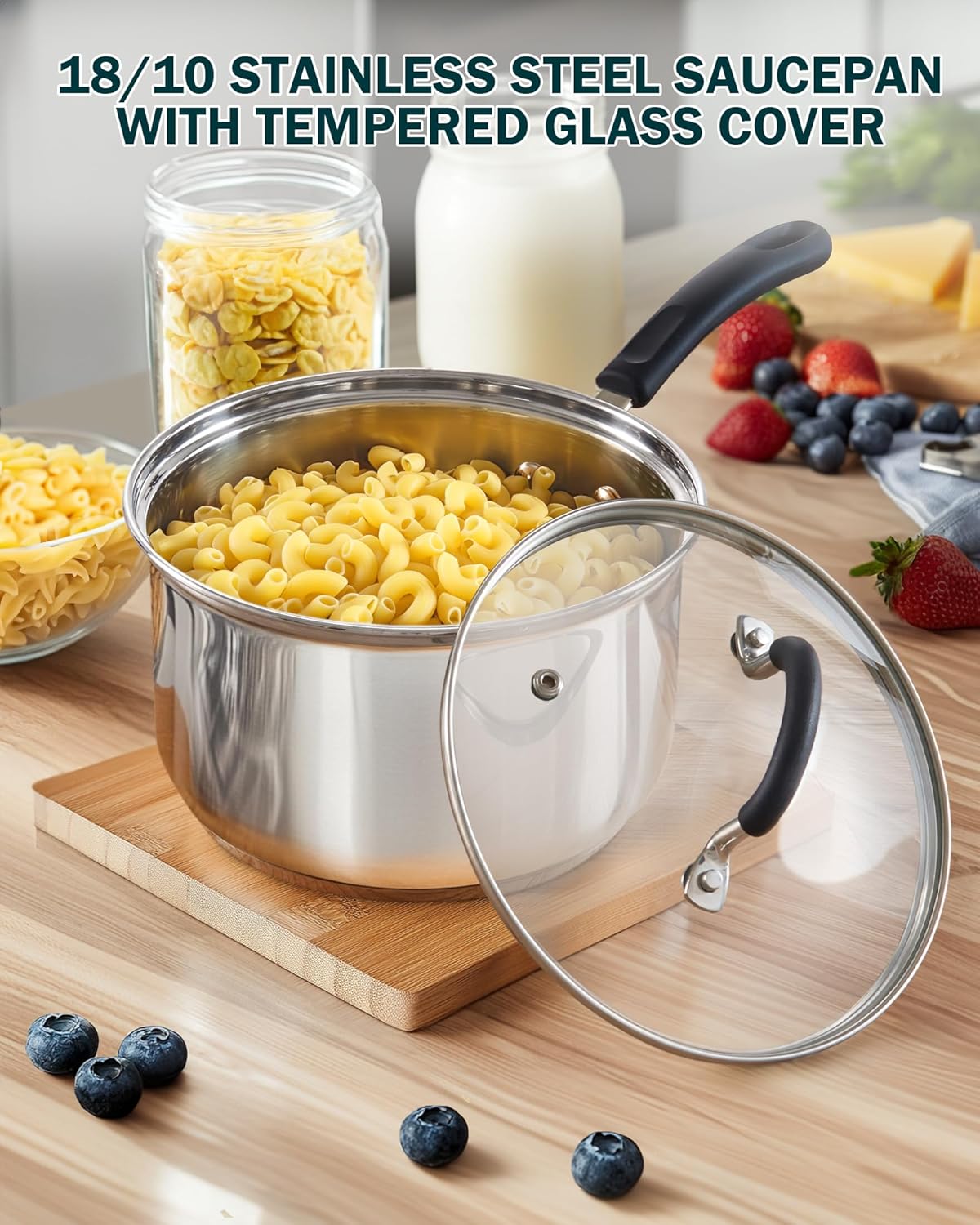 Professional 2-Quart Double Boiler Saucepan for All Stove Tops