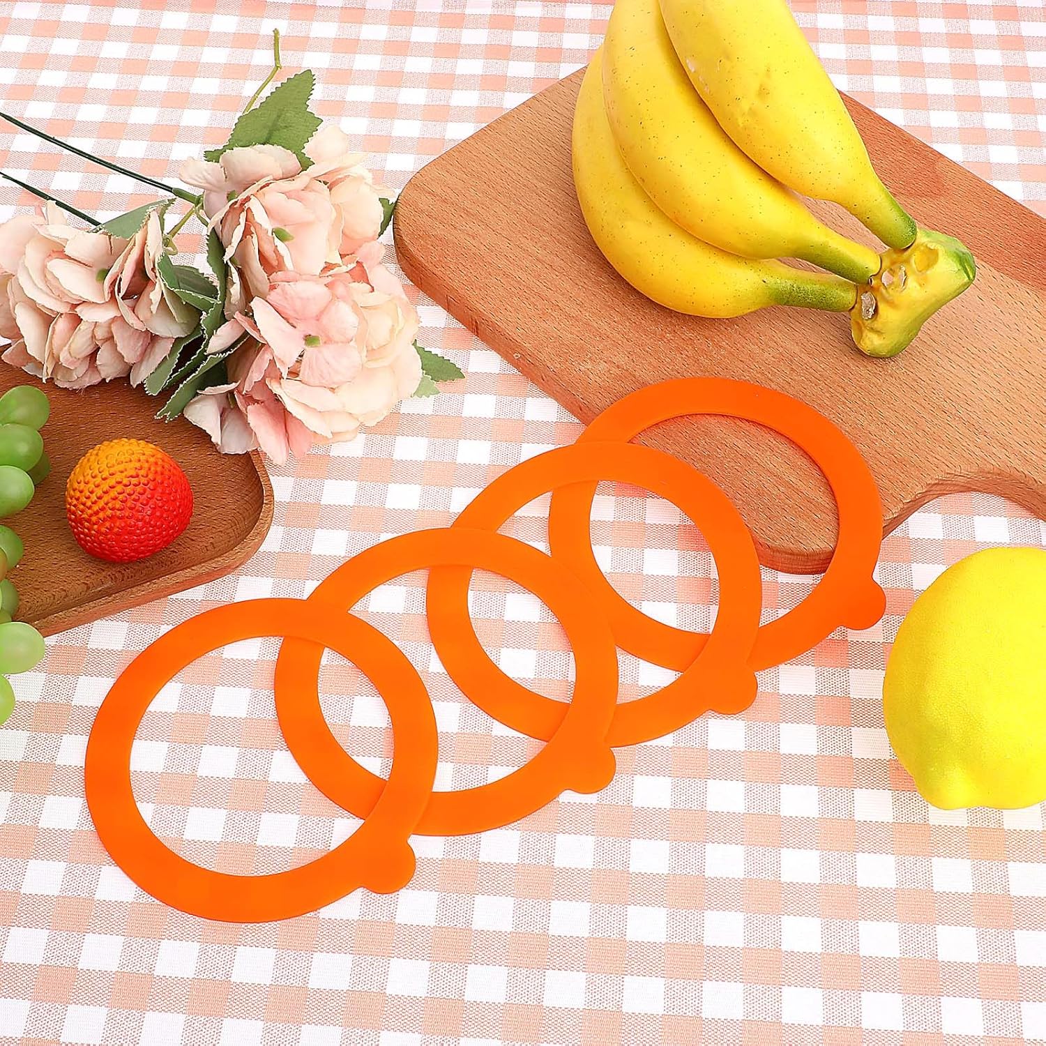 4-Pack Silicone Gasket for Glass Jars - Leak-Proof