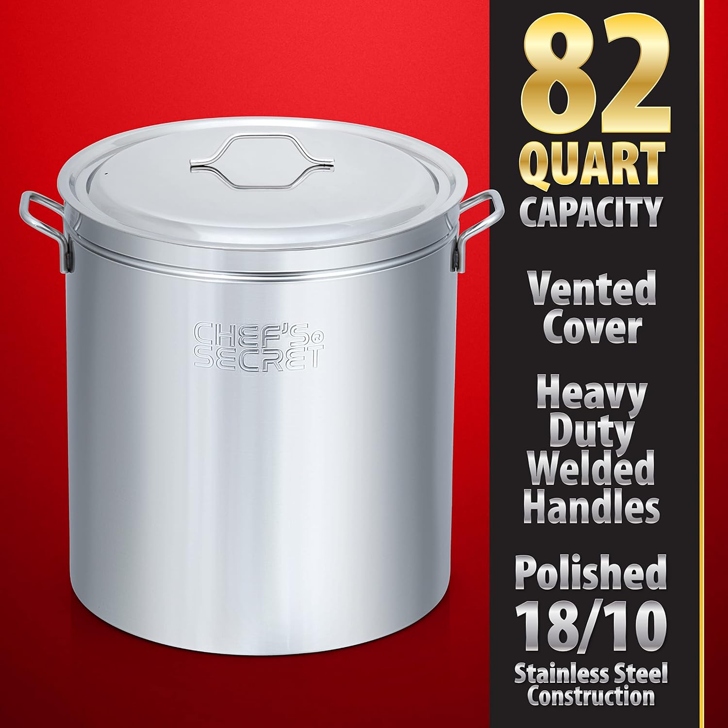 Chefs Secret 82 Quart Stainless Steel Stockpot