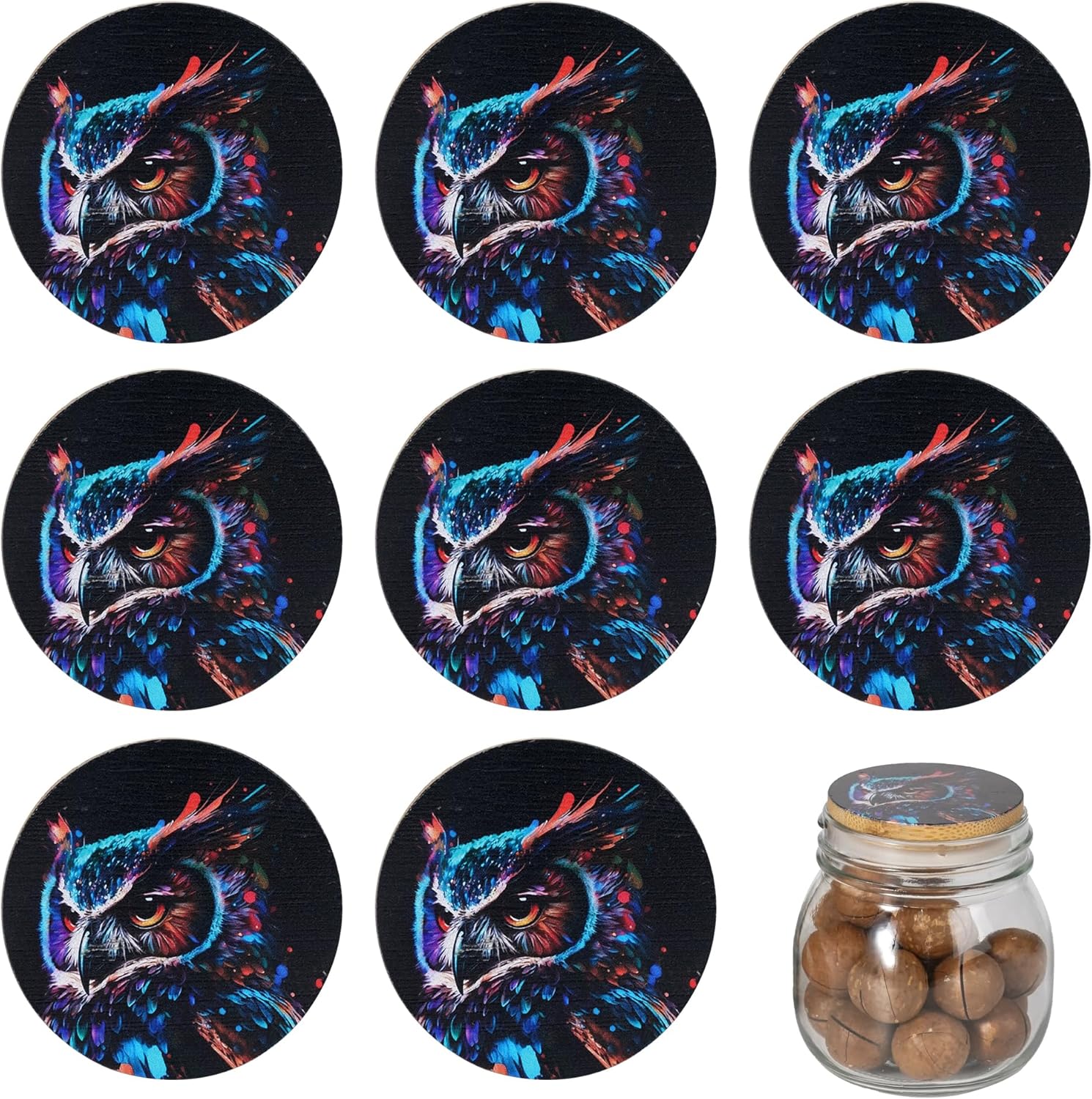 8-Piece Bamboo Mason Jar Lids Durable Airtight Storage