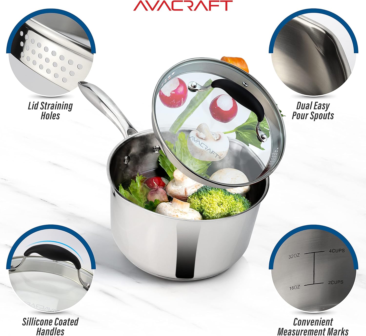 AVACRAFT Multi-Purpose 15QT Saucepan
