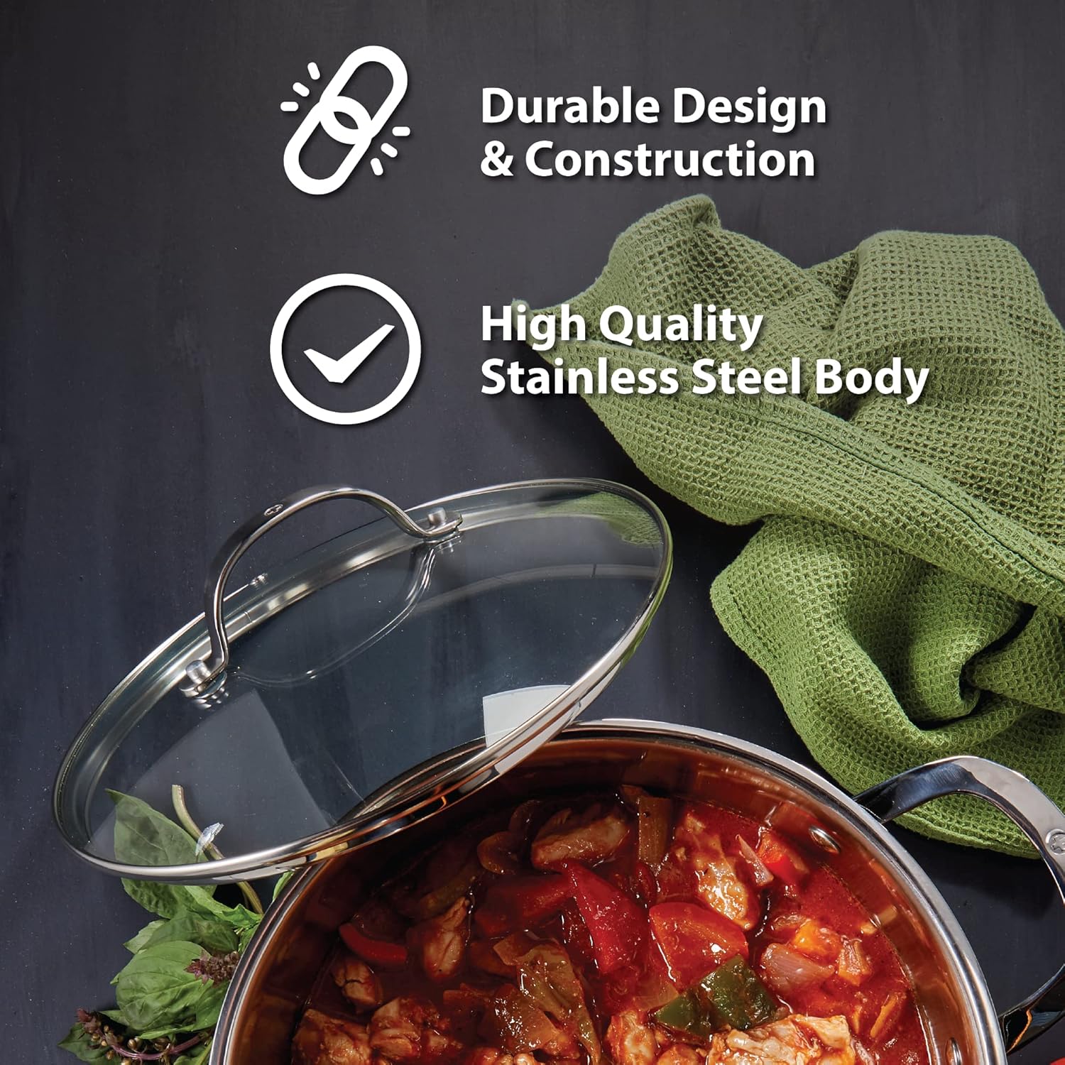 Swiss Diamond Stainless Steel Saucepan with Lid