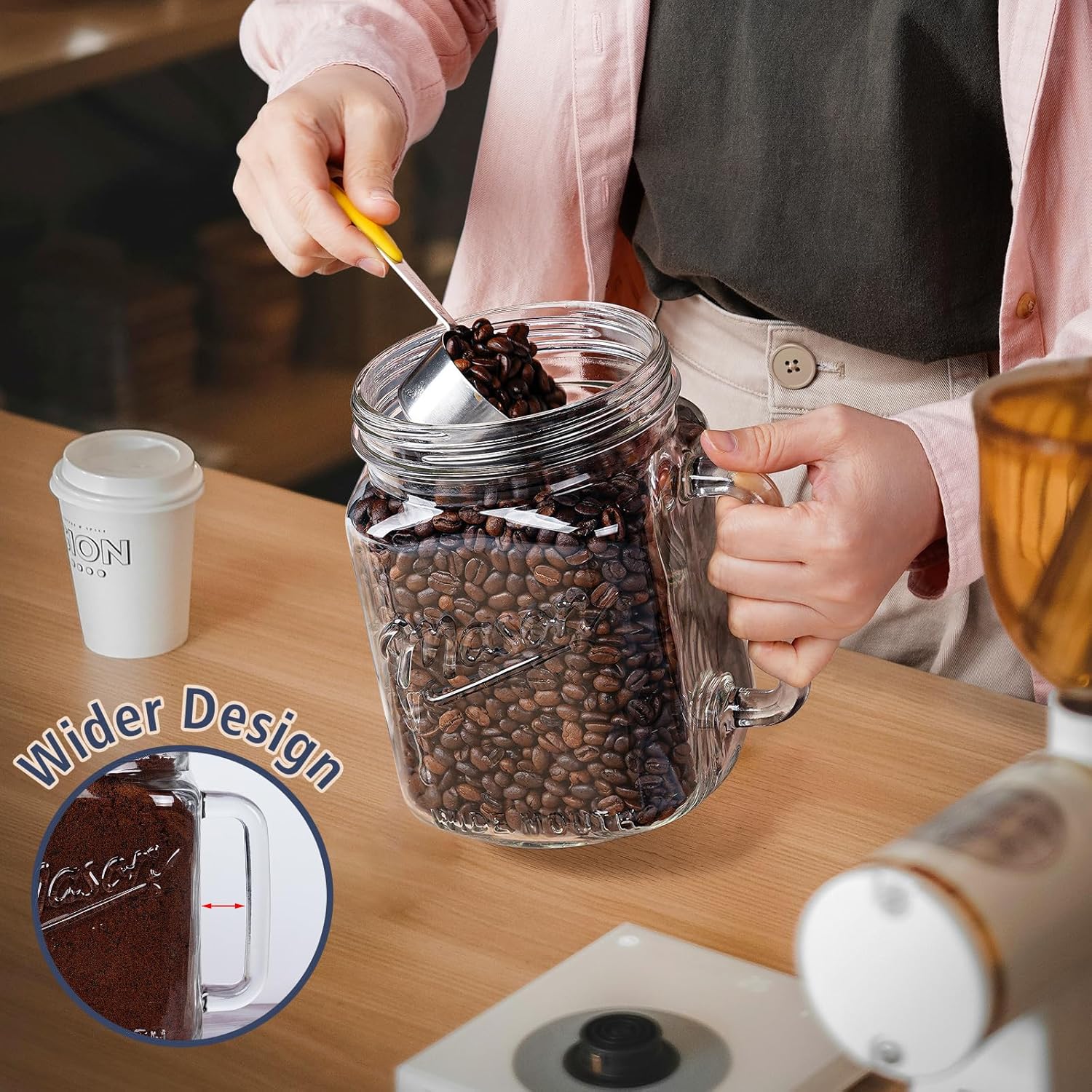 2-Pack Airing Glass Jars with Airtight Lid for Kitchen Storage