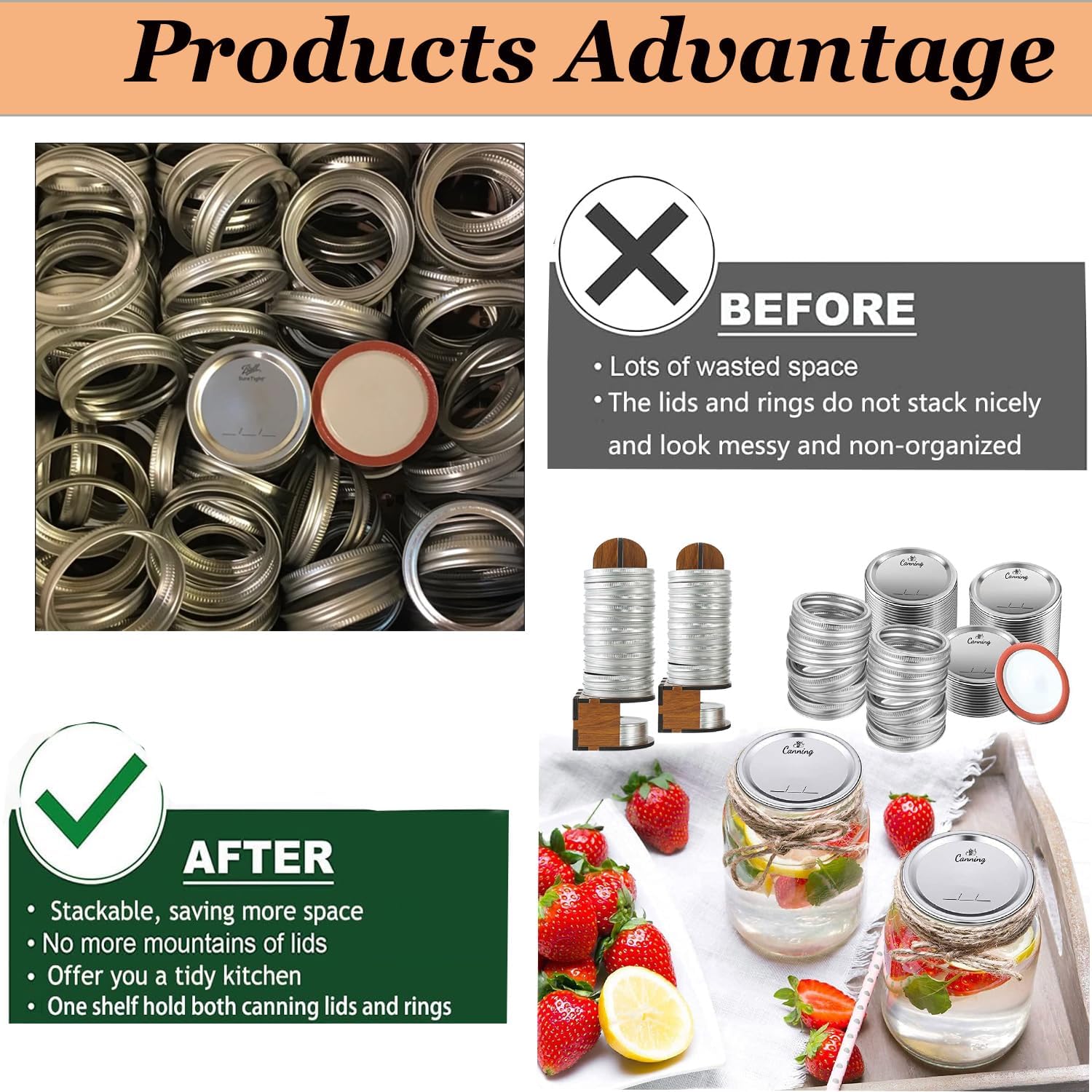 Effortlessly Organized Mason Jar Lids Stylish Functional Storage Solution