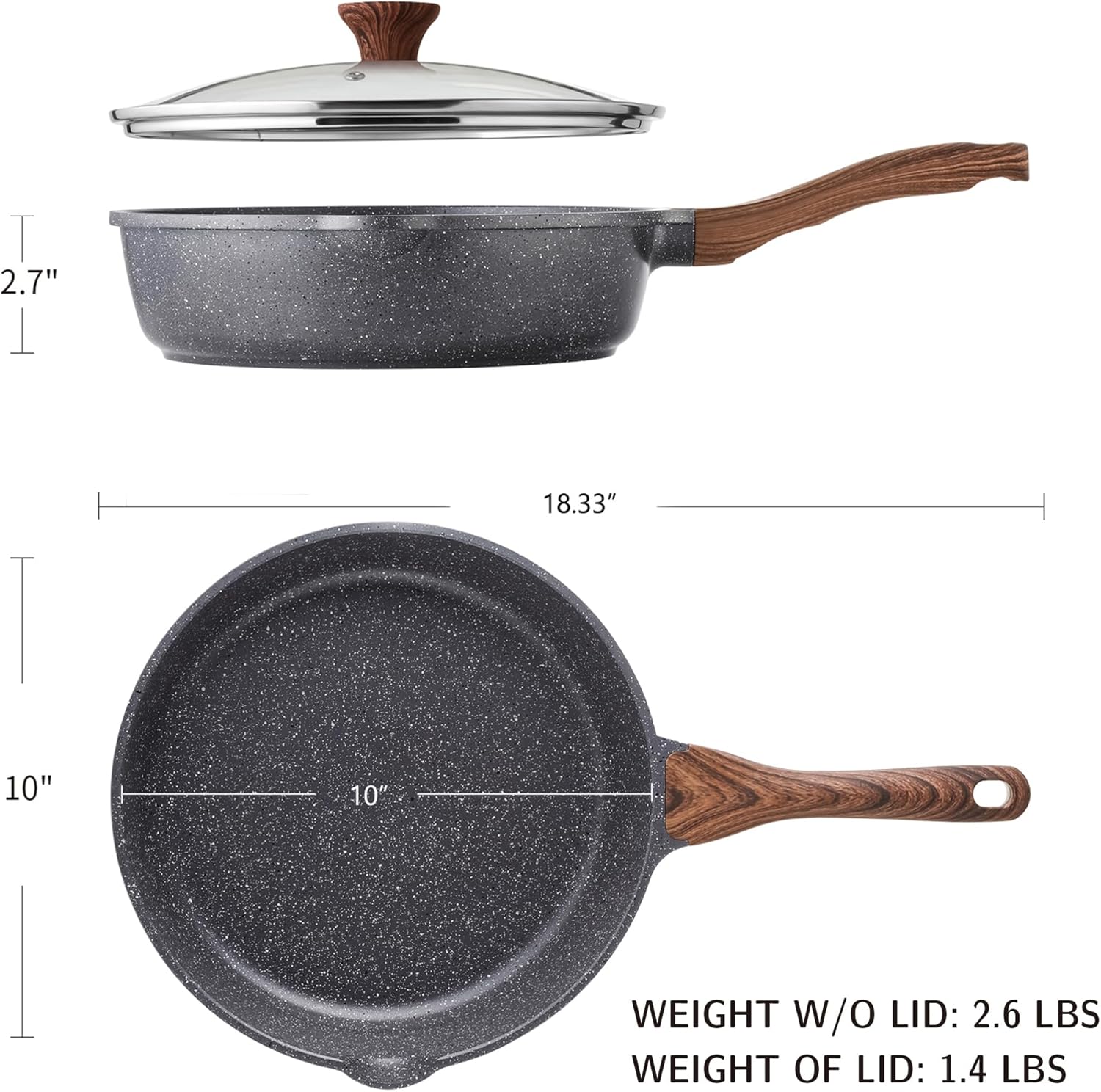 genssaerte nonstick deep frying pan