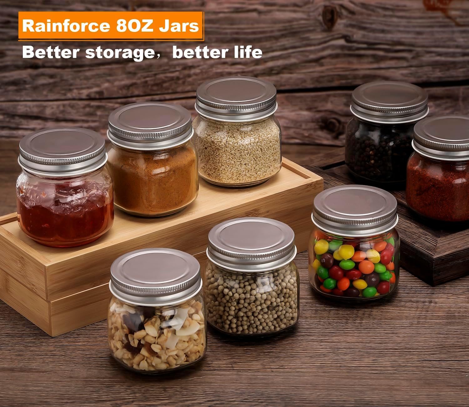 Rainforce Mason Jars 8 oz 30Pack Small Glass Canning Jars