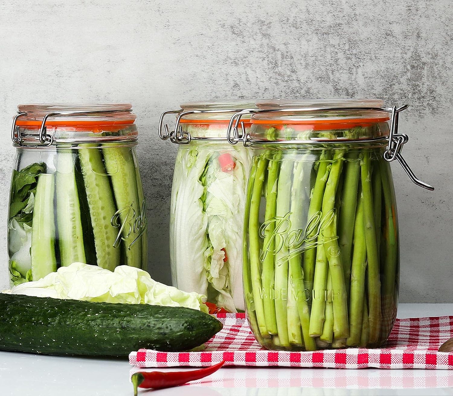Wide Mouth 32OZ Glass Jars 4 Pack